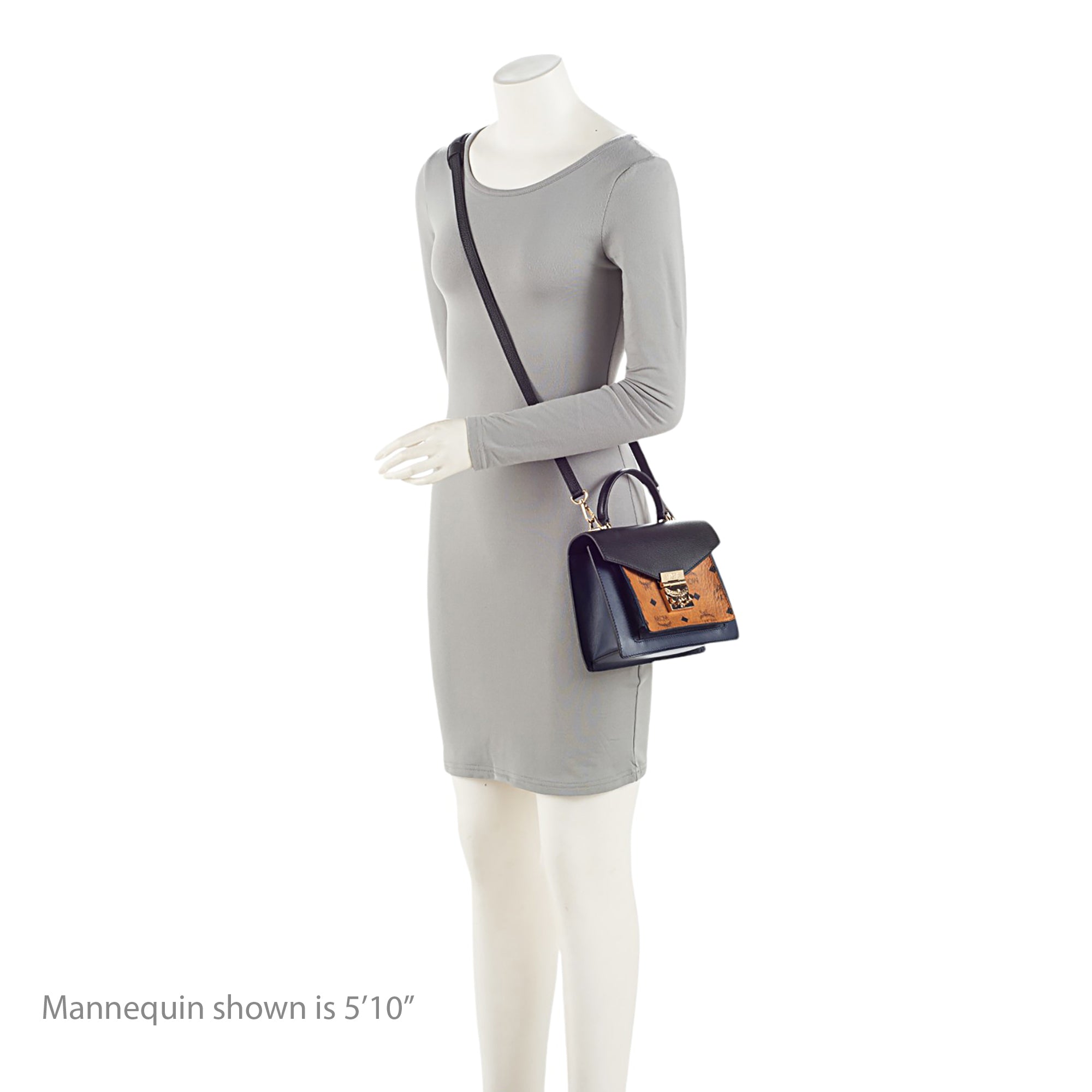 MCM Visetos Leather Patricia Top Handle