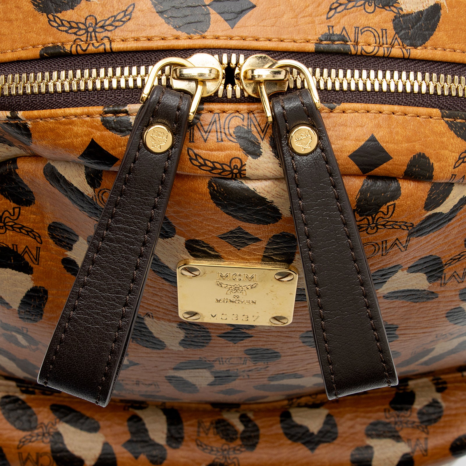 Mcm leopard backpack sale