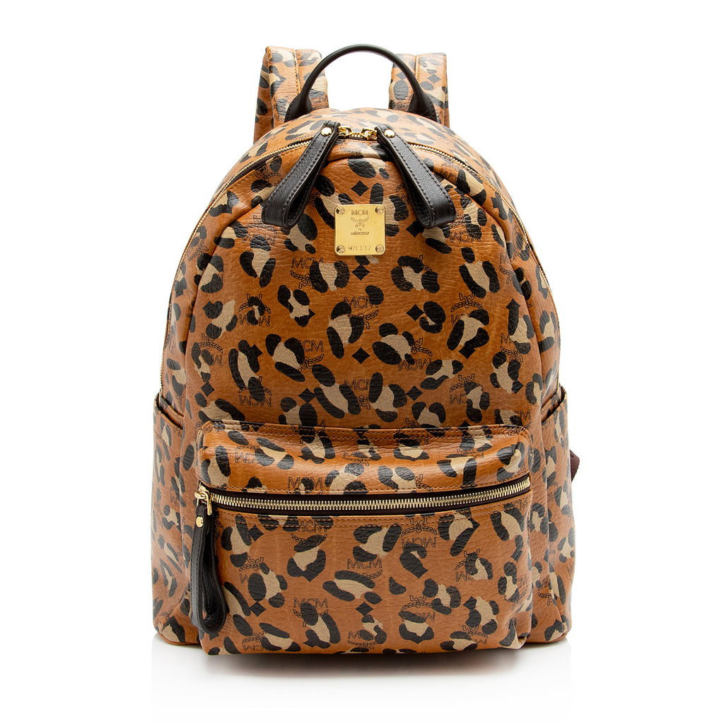 Mcm leopard backpack deals