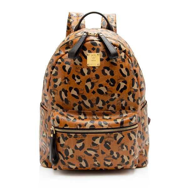 louis vuitton cheetah backpack MCM Visetos Leopard Medium Backpack (SHF-6T5URF)
