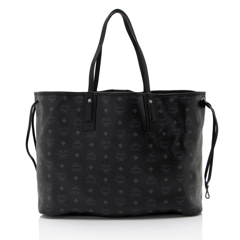 Mcm visetos medium liz online reversible shopper tote black