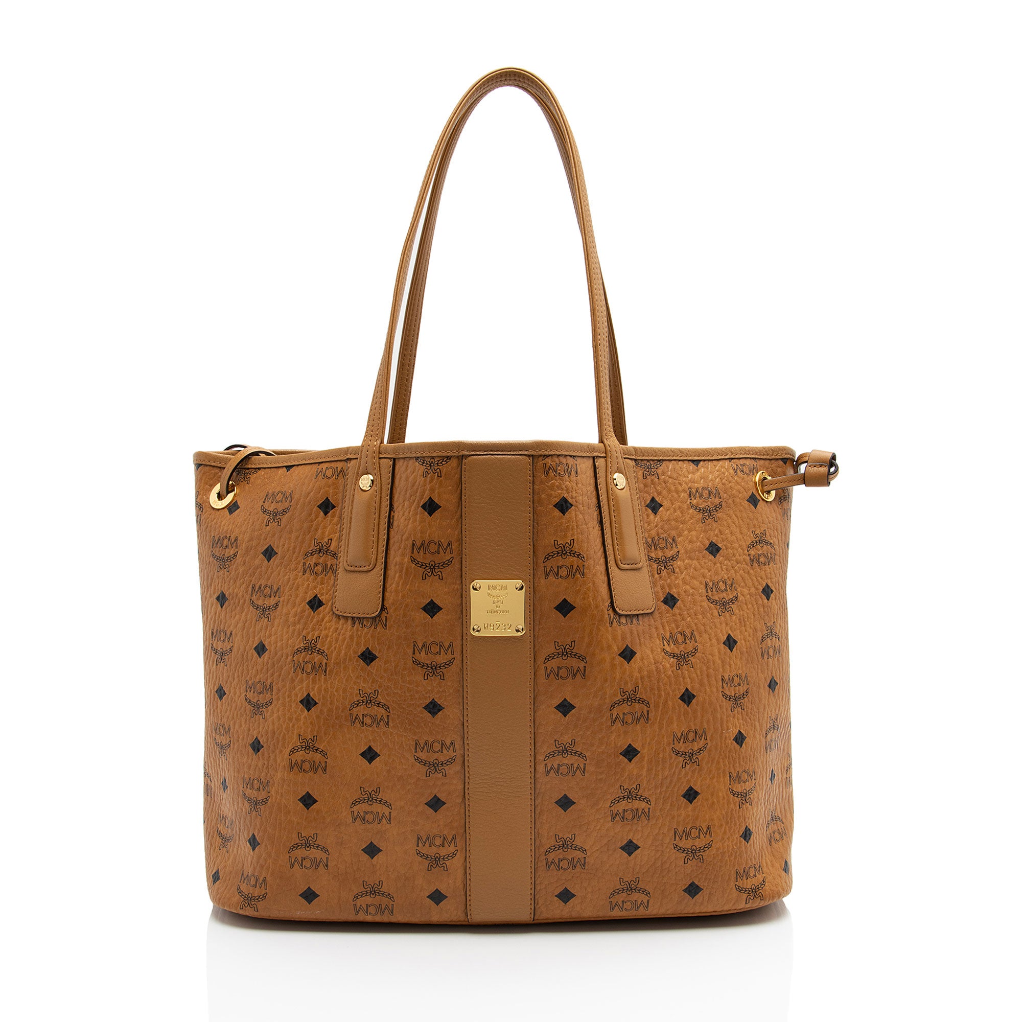 MCM Visetos Liz Reversible Medium Shopper Tote (SHF-pxGYXp)