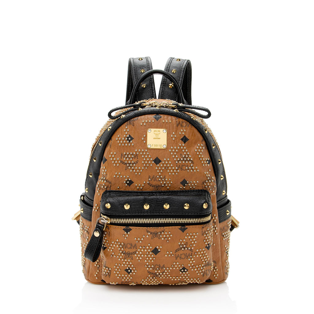 MCM Visetos Mini Studded Backpack (SHF-22827) – LuxeDH