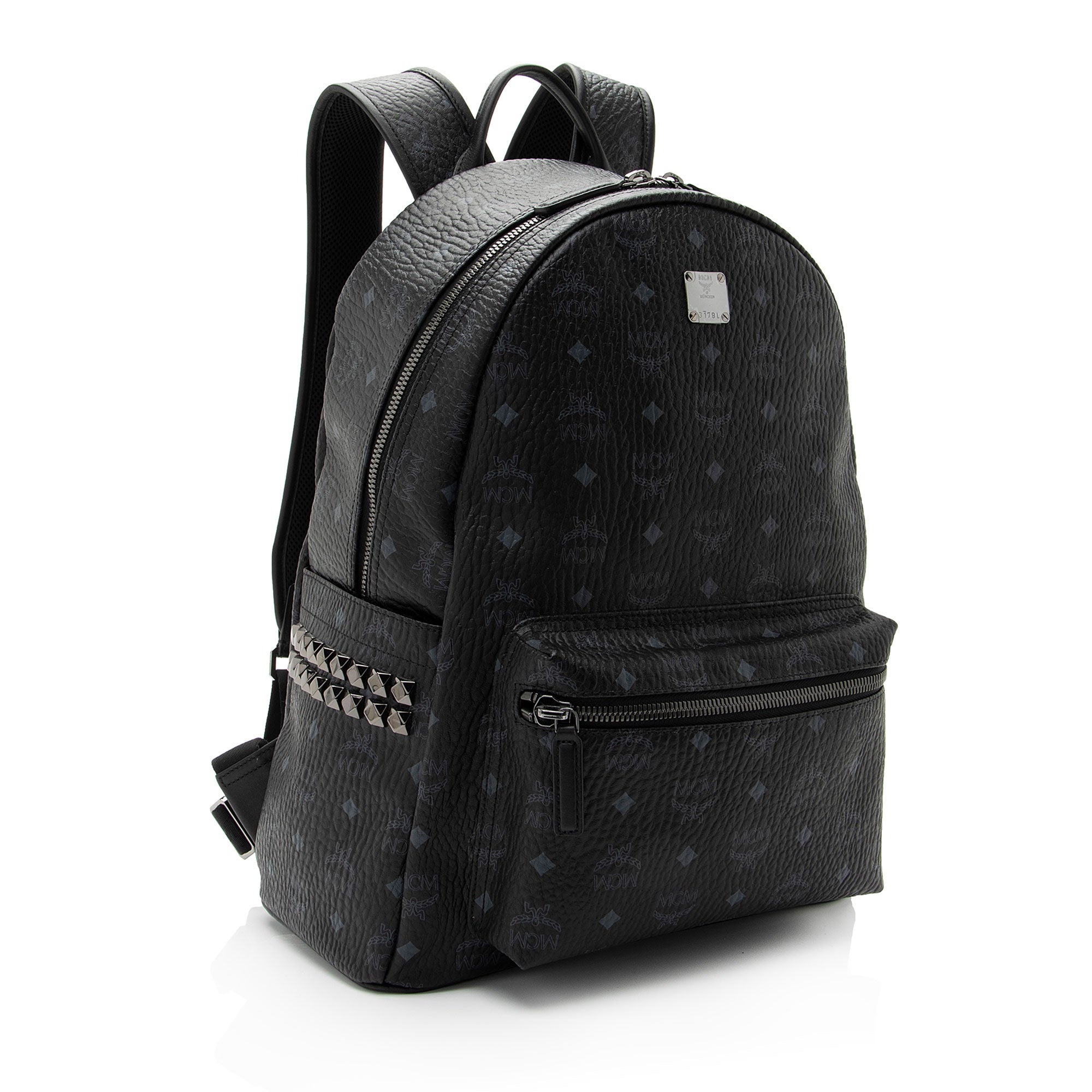 MCM Visetos Side Studs Stark Medium Backpack (SHF-iIYoLl)