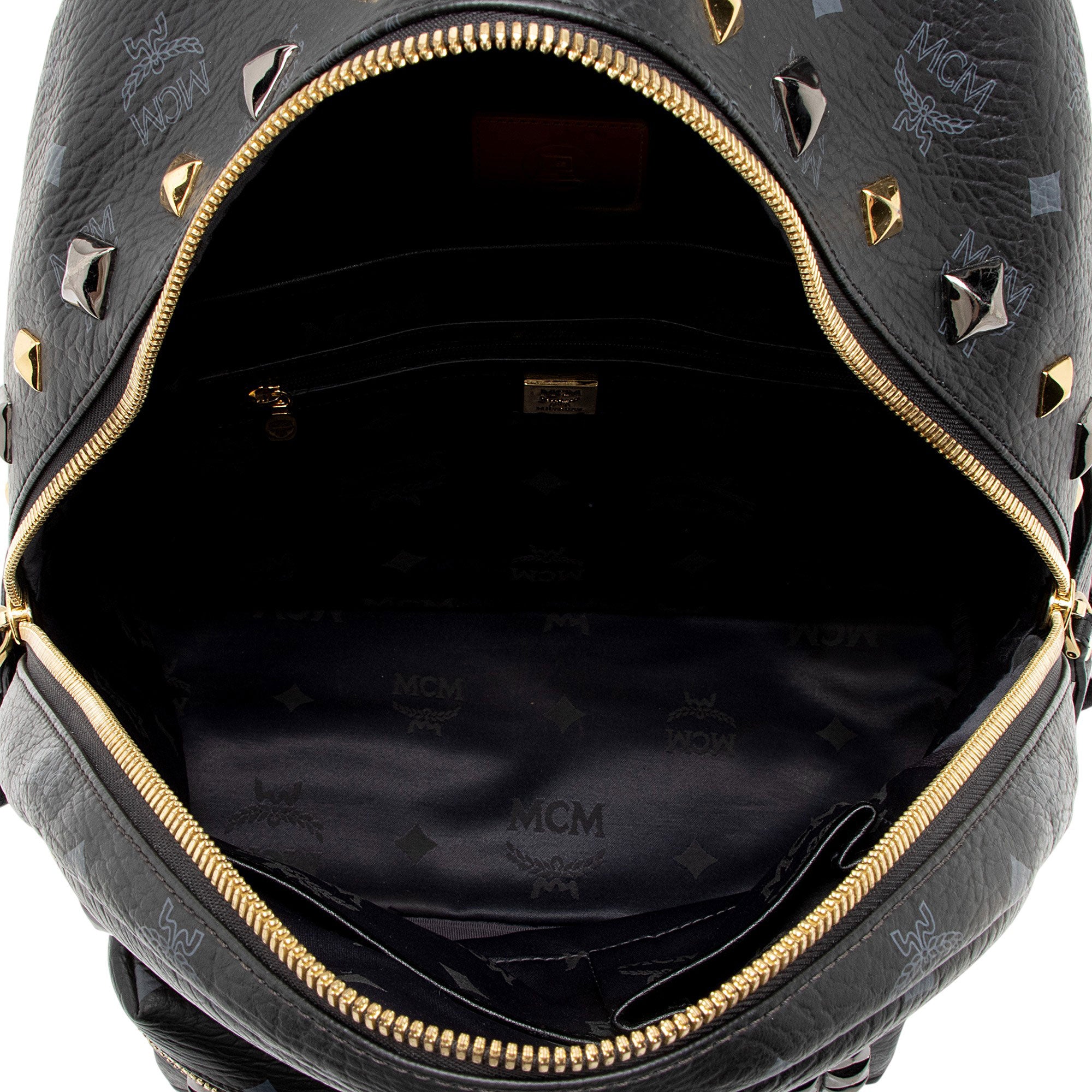 MCM Visetos Studded Stark Medium Backpack