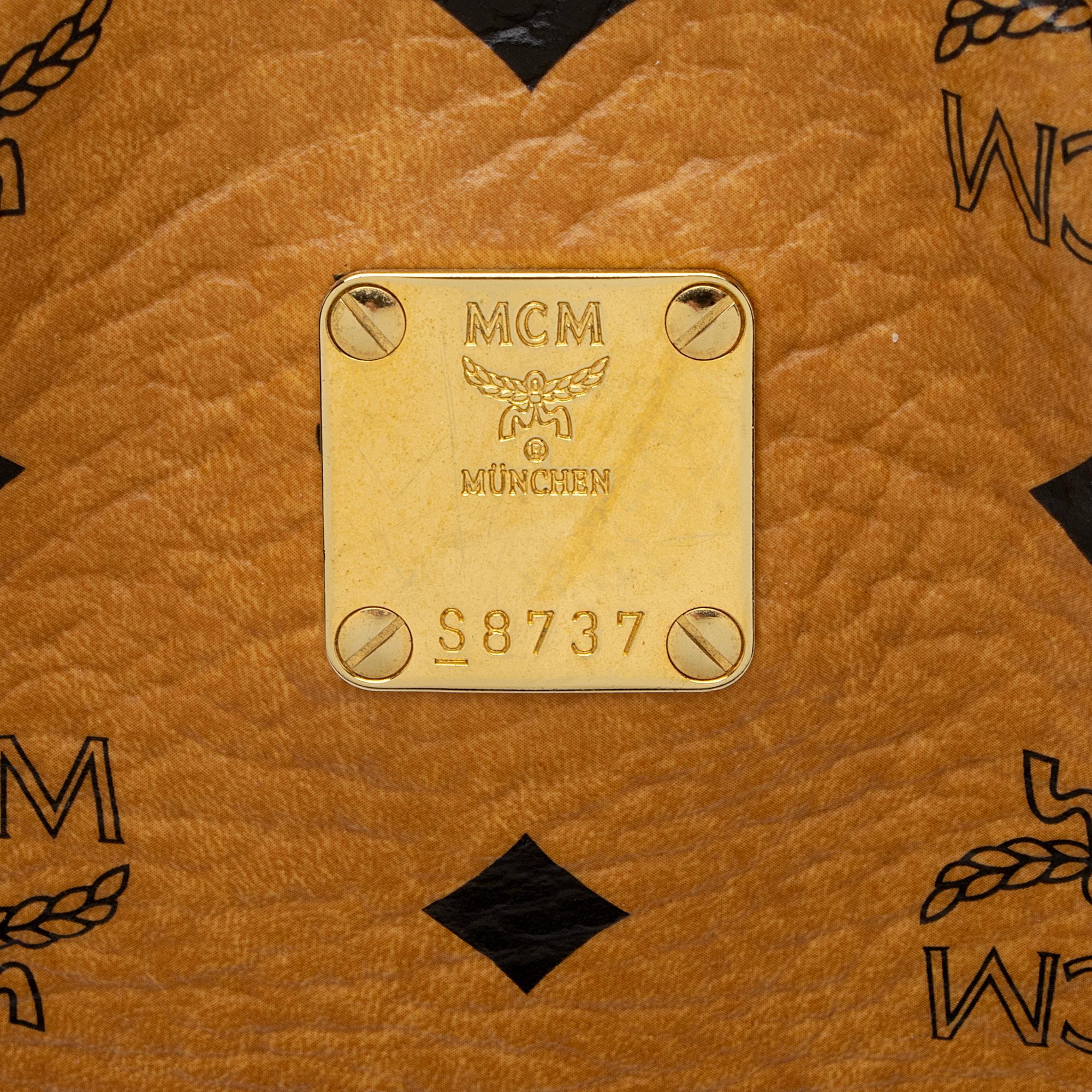 MCM Visetos Top Zip Two Way Shopper Tote (SHF-XGkqn7)