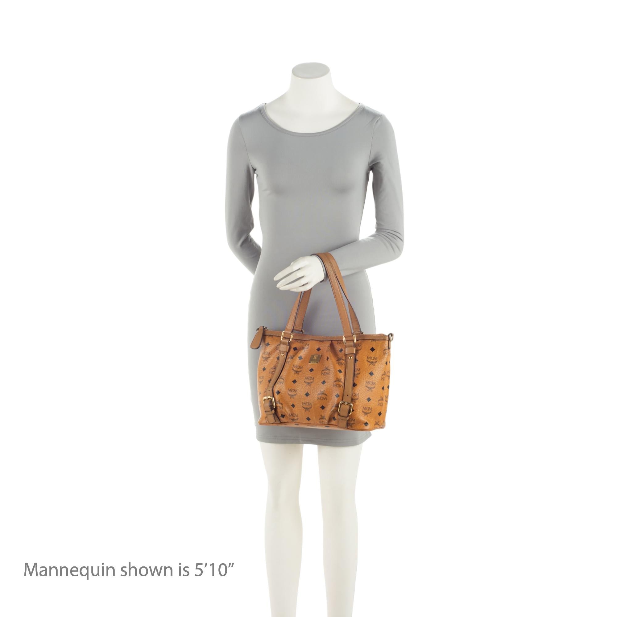 MCM Visetos Top Zip Two Way Shopper Tote (SHF-XGkqn7)