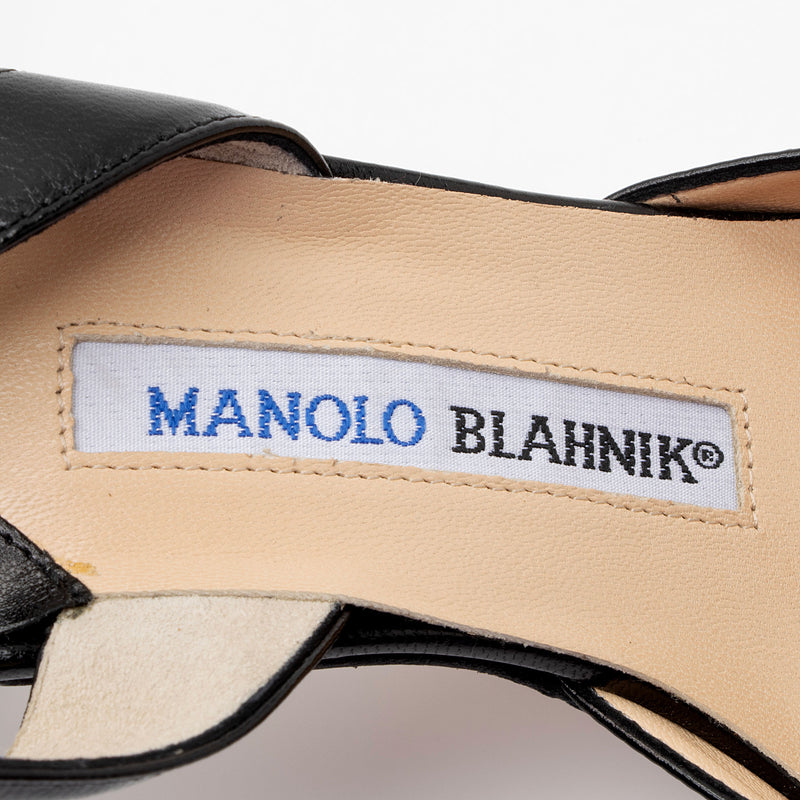 Manolo Blahnik Leather Carolyne Slingback Pumps - Size 8 / 38 (SHF-fjACWC)
