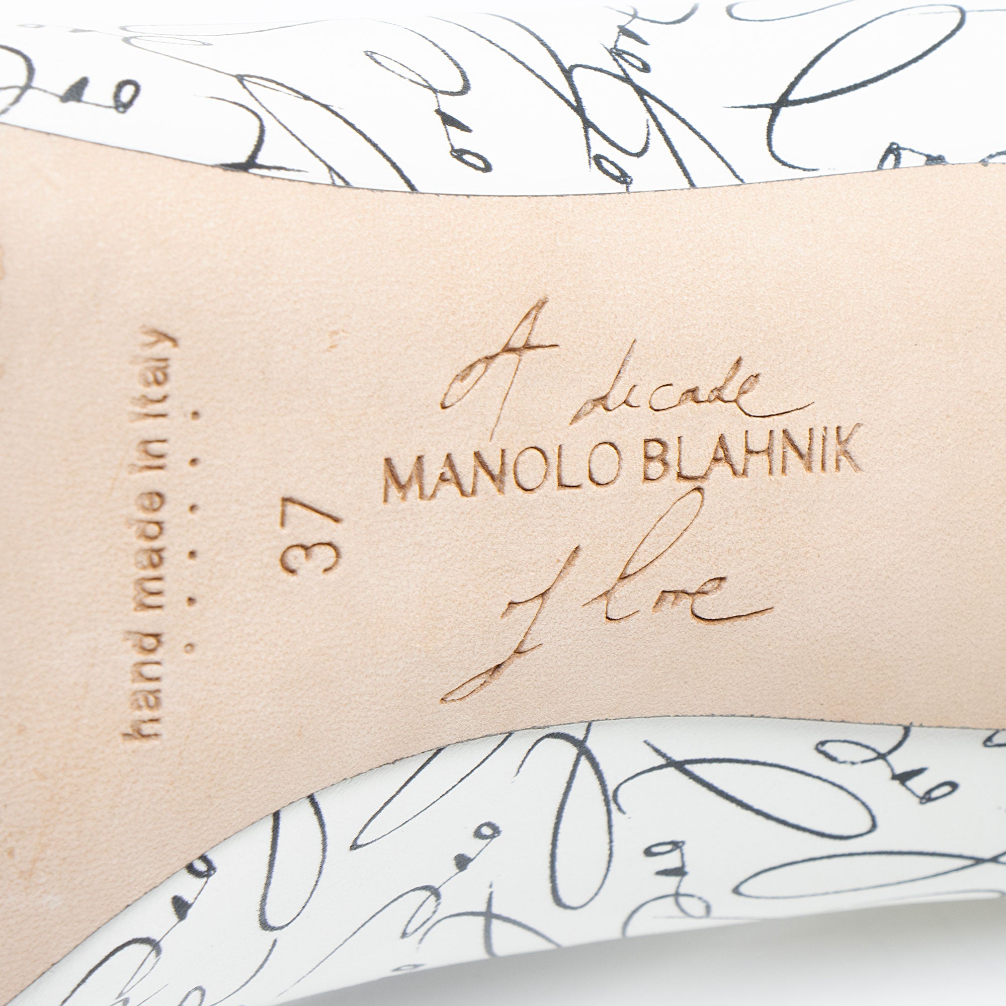 Manolo Blahnik Leather Hangisi Decade of Love Pumps - Size 7 / 37