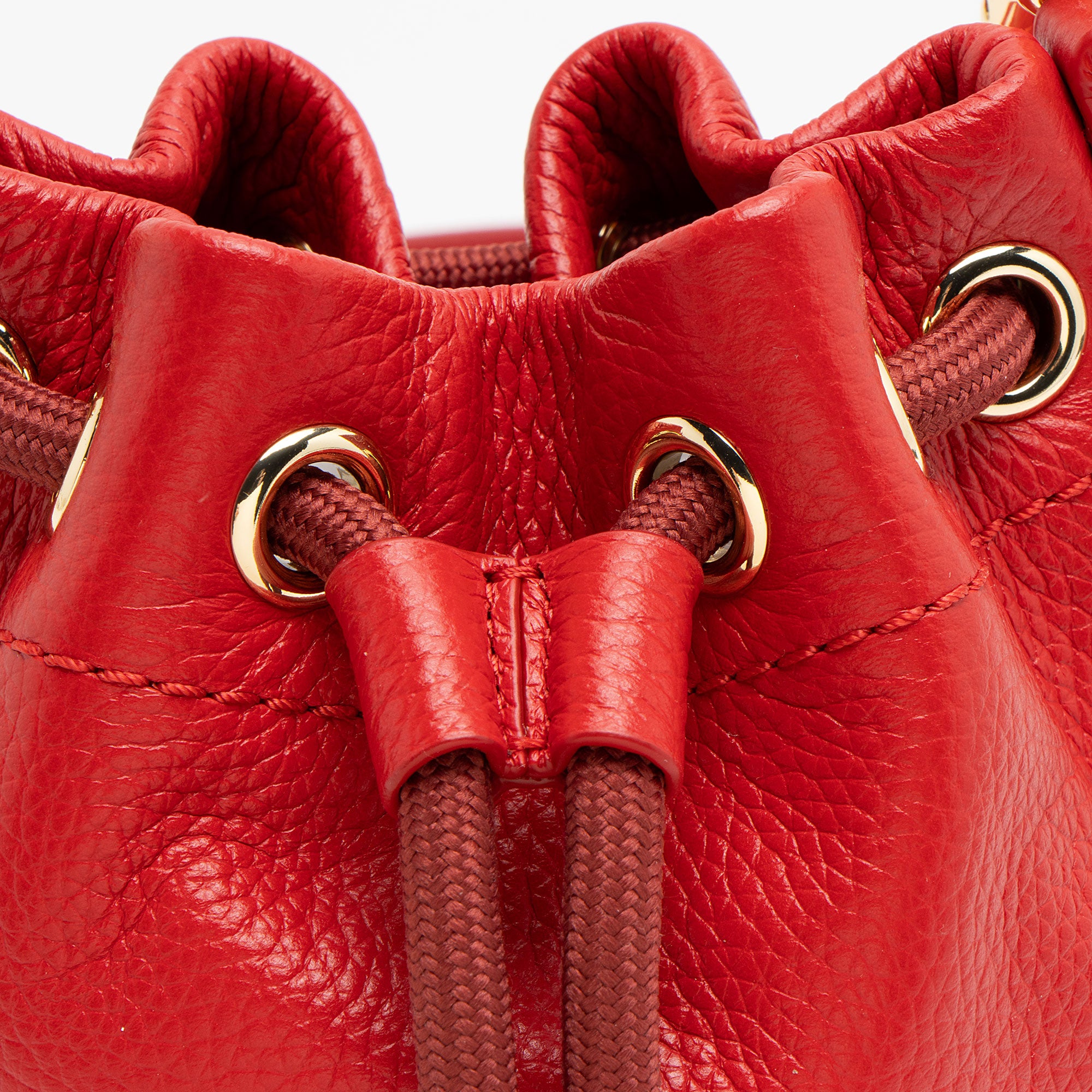Marc Jacobs Grained Calfskin The Bucket Drawstring Mini Shoulder Bag (SHF-nNBPqo)
