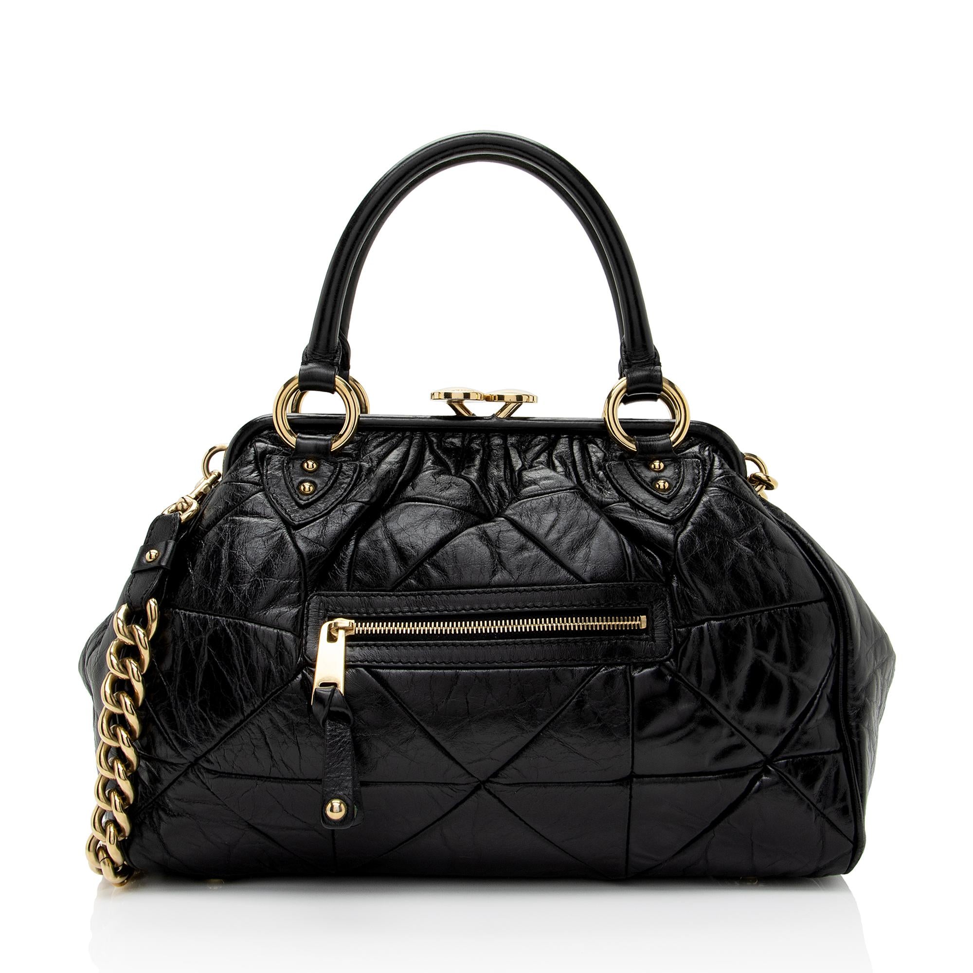 Marc Jacobs Patchwork Leather Stam Satchel (SHF-T9S0Rg)