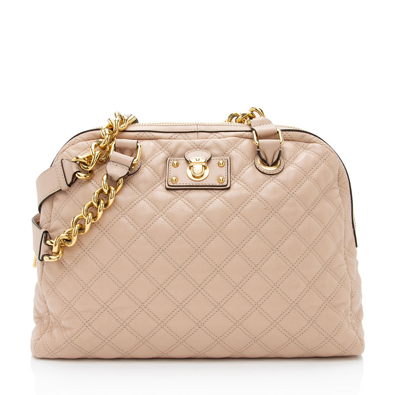 Marc Jacobs Quilted Lambskin Karlie Large Dome Satchel (SHF-lGhSju)