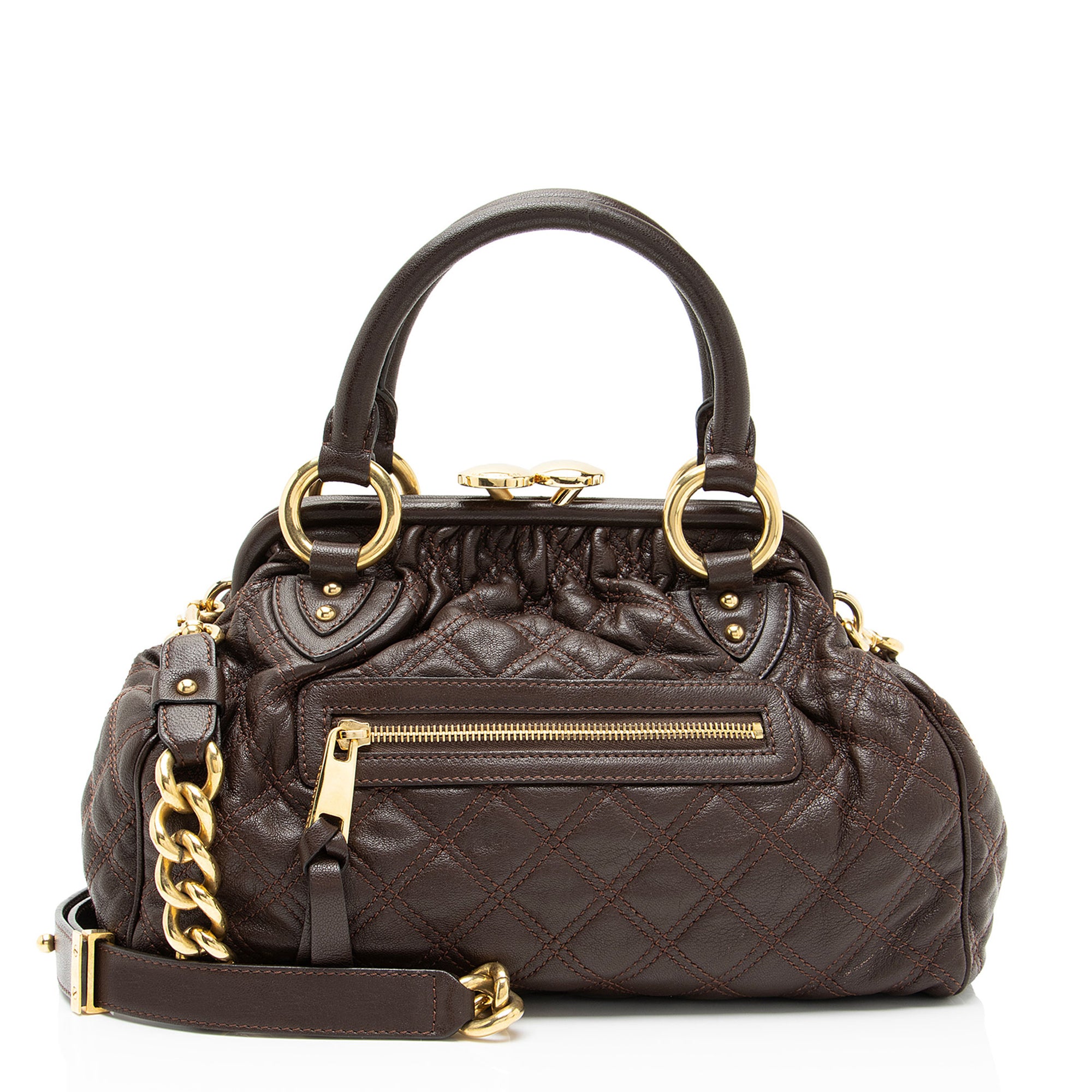 Marc Jacobs Quilted Lambskin Stam Satchel