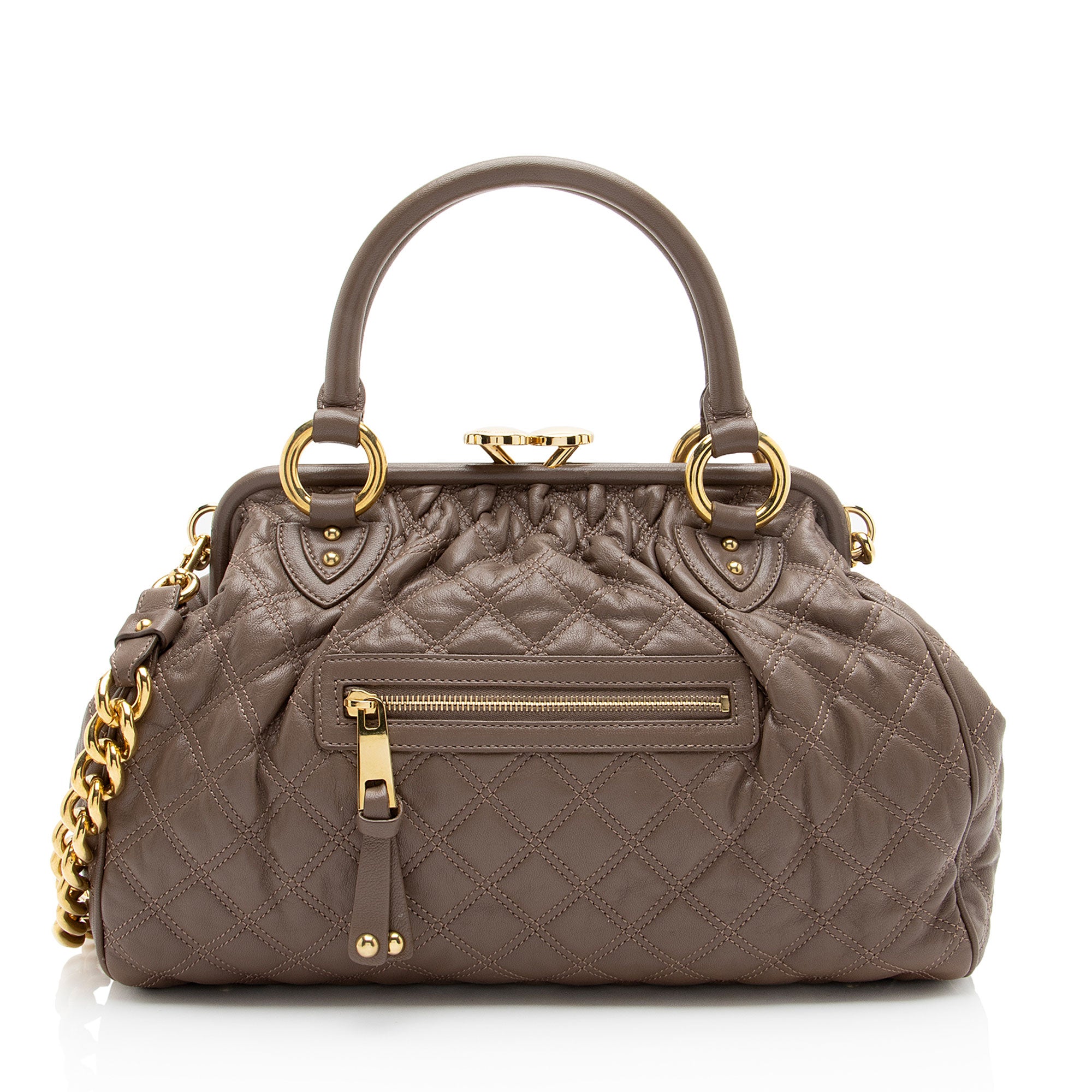 Marc Jacobs Quilted Lambskin Stam Satchel