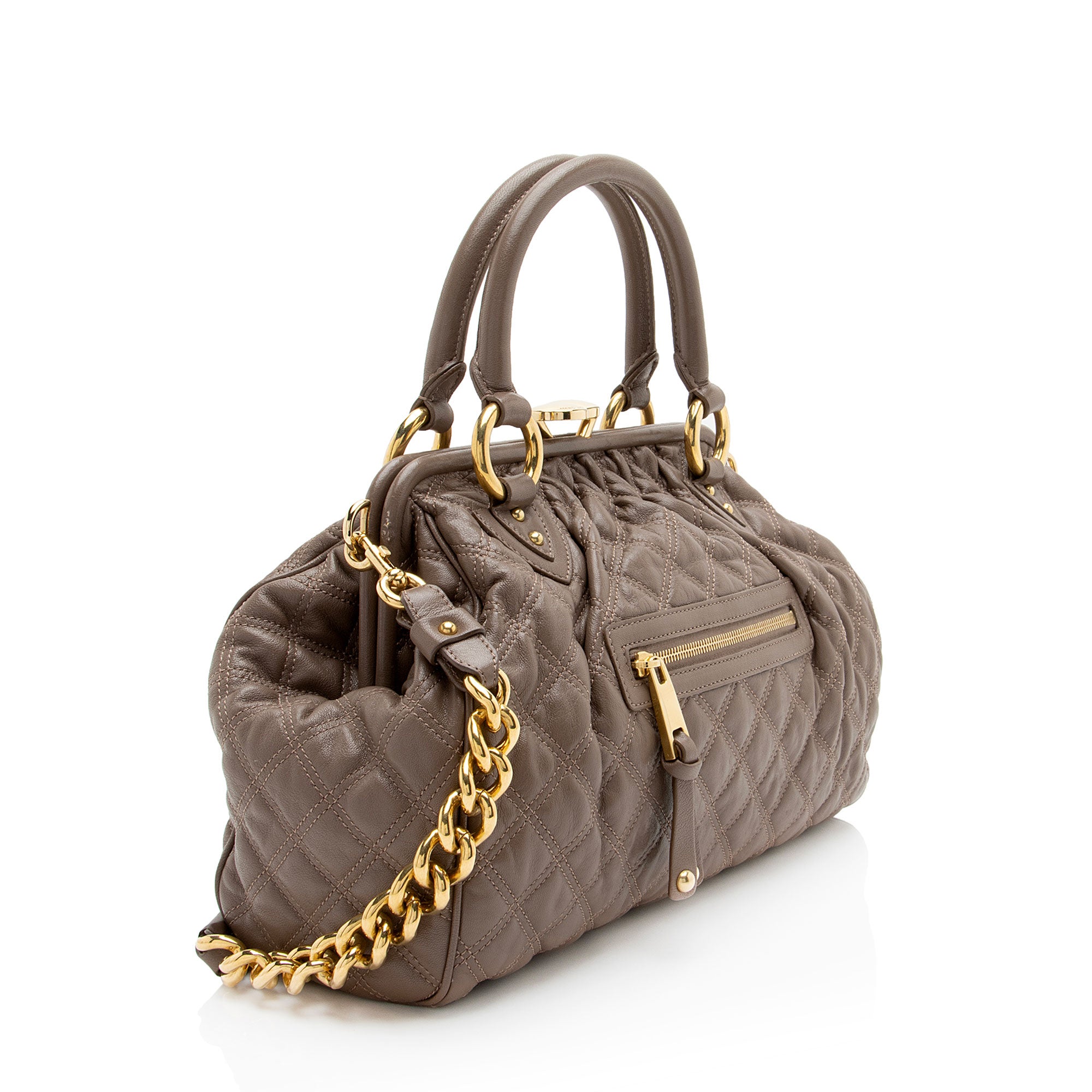 Marc Jacobs Quilted Lambskin Stam Satchel