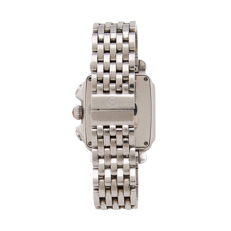 Michele Stainless Steel Diamond Deco Chronograph Watch (SHF-g0o9if)