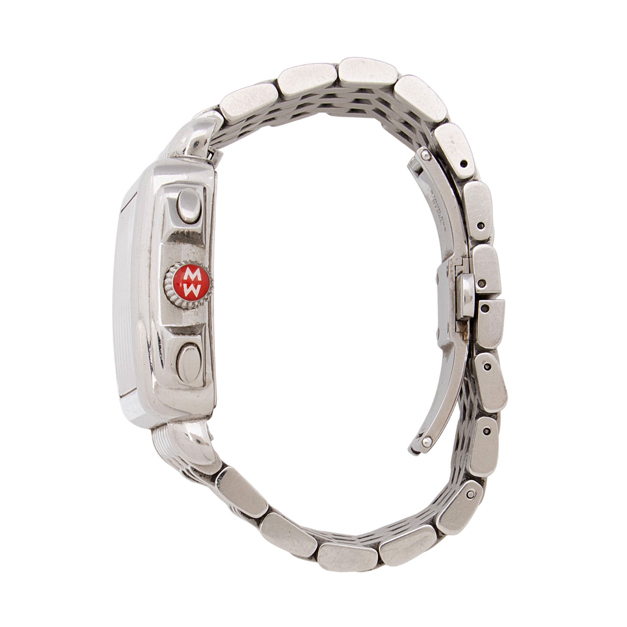 Michele Stainless Steel Diamond Deco Chronograph Watch (SHF-g0o9if)