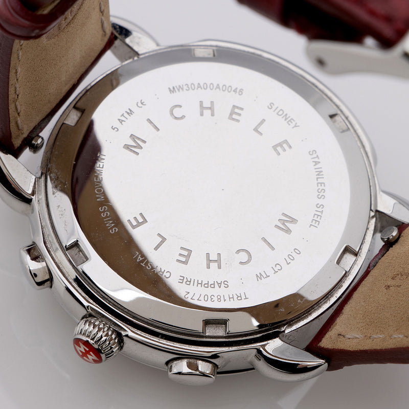 Michele Diamond Stainless Steel Sidney Chronograph Watch (SHF-XJvvNM)