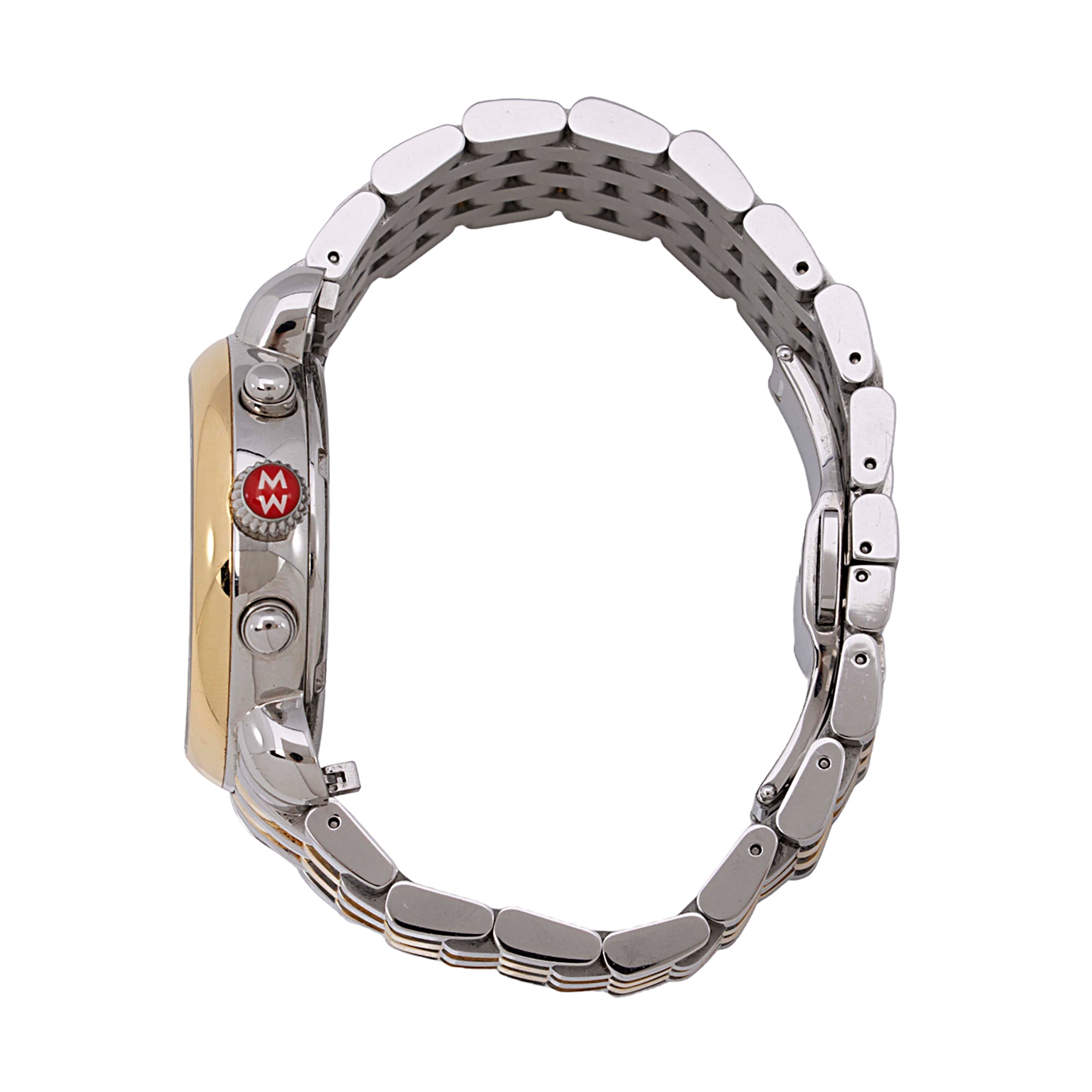 Michele Diamond Stainless Steel Gold Two-Tone CSX Chronograph Watch (SHF-9m1YKD)