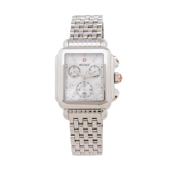 Michele Stainless Steel Diamond Deco Chronograph Watch (SHF-oweITC)