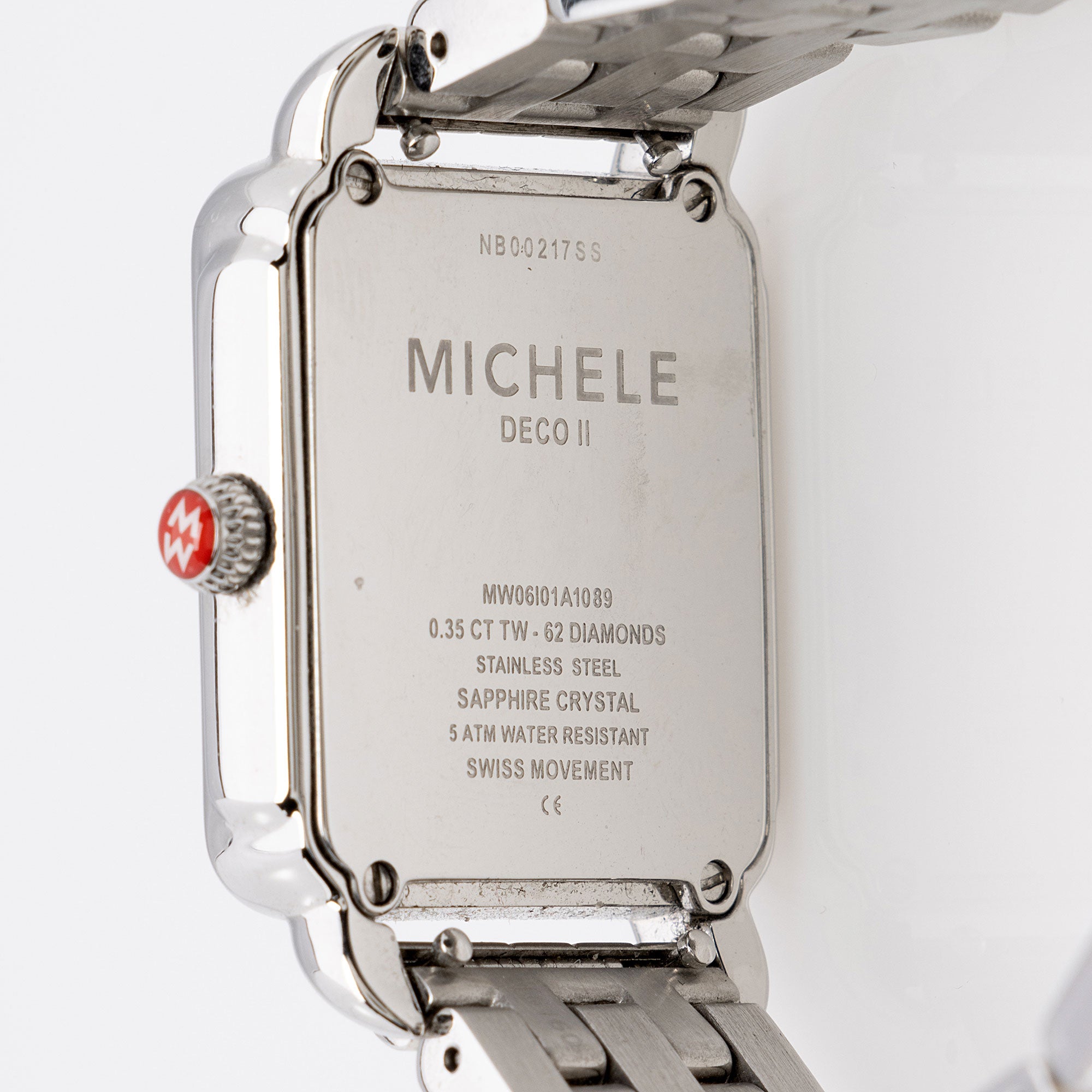 Michele Stainless Steel Diamond Fan Deco II Watch (SHF-ZSlLc5)