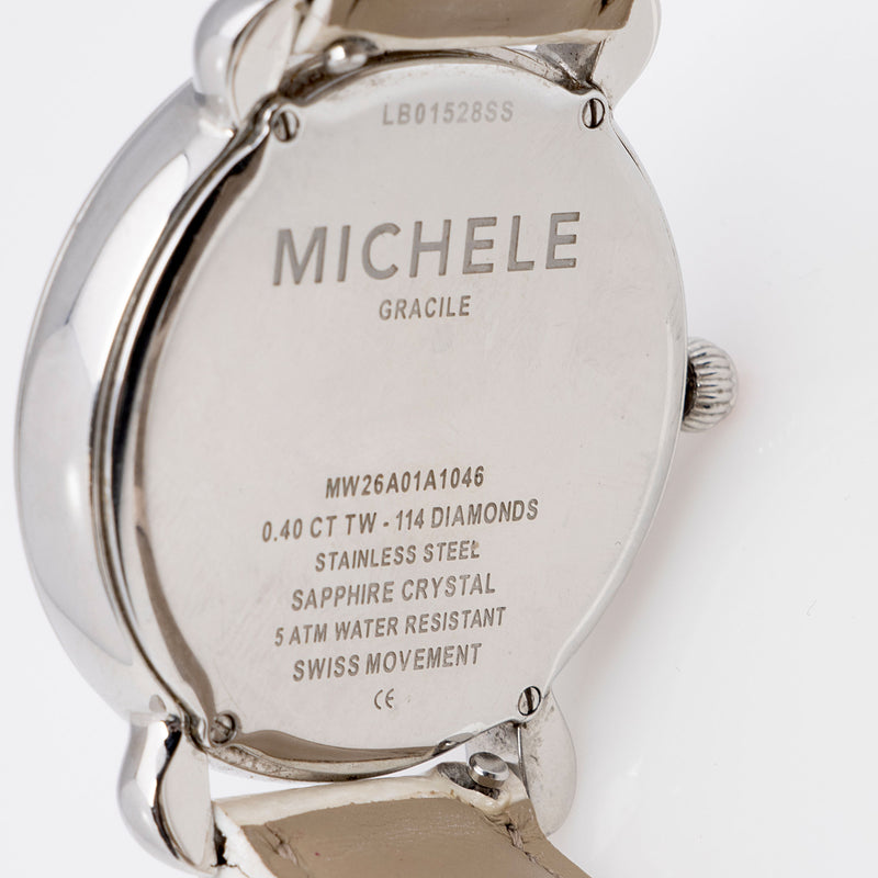 Michele Stainless Steel Diamond Gracile Watch (SHF-LLcG4R)
