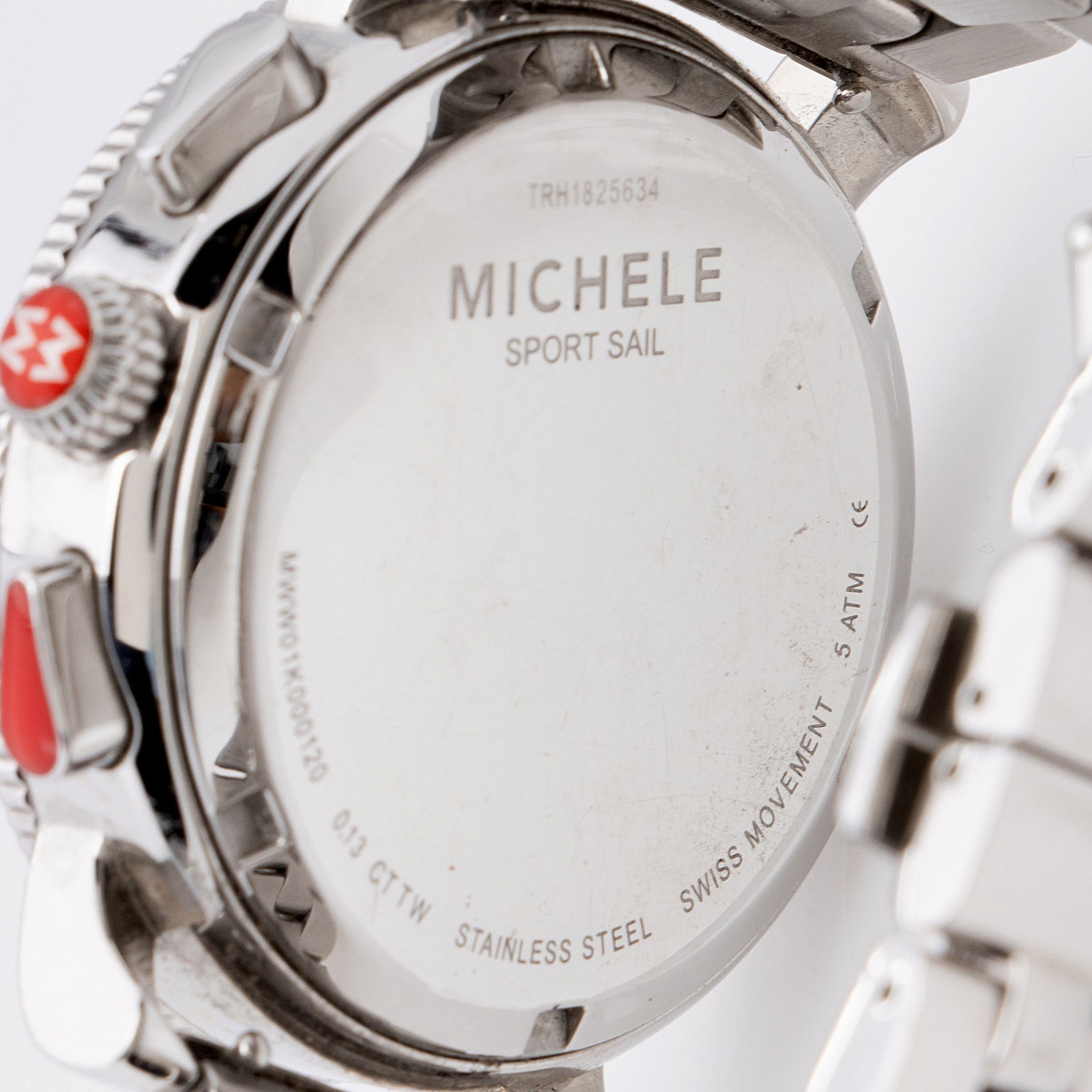 Michele Stainless Steel Diamond Sporty Sport Sail Watch SHF 61jGqC LuxeDH