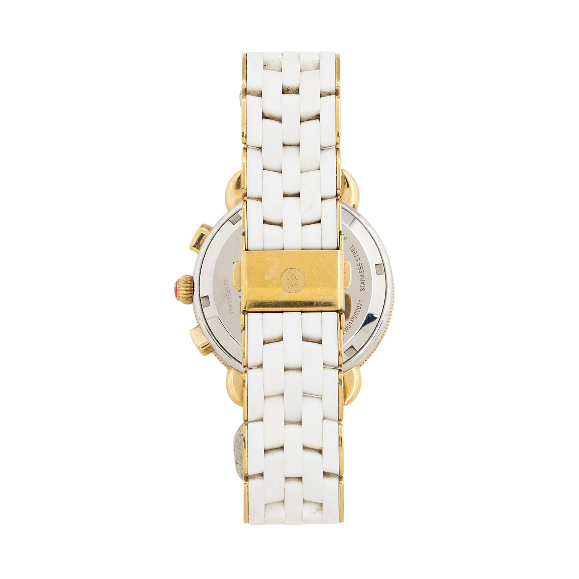 Michele Goldtone Stainless Steel Silicone Sporty Sail Chronograph Watch