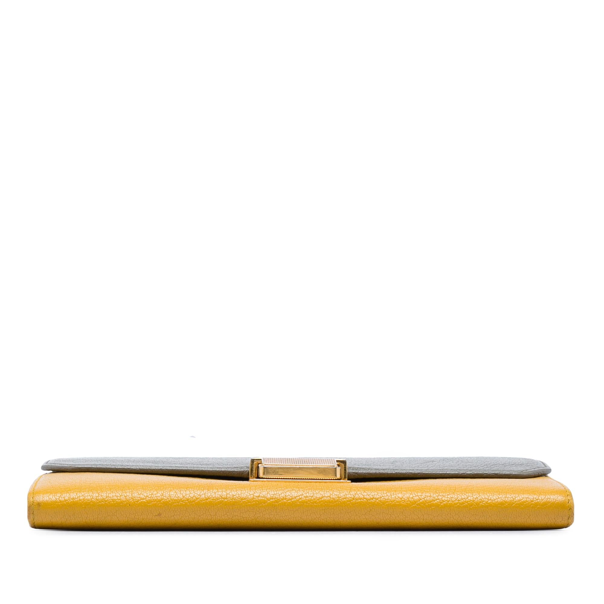 Miu Miu Bicolor Goatskin Madras Wallet on Chain