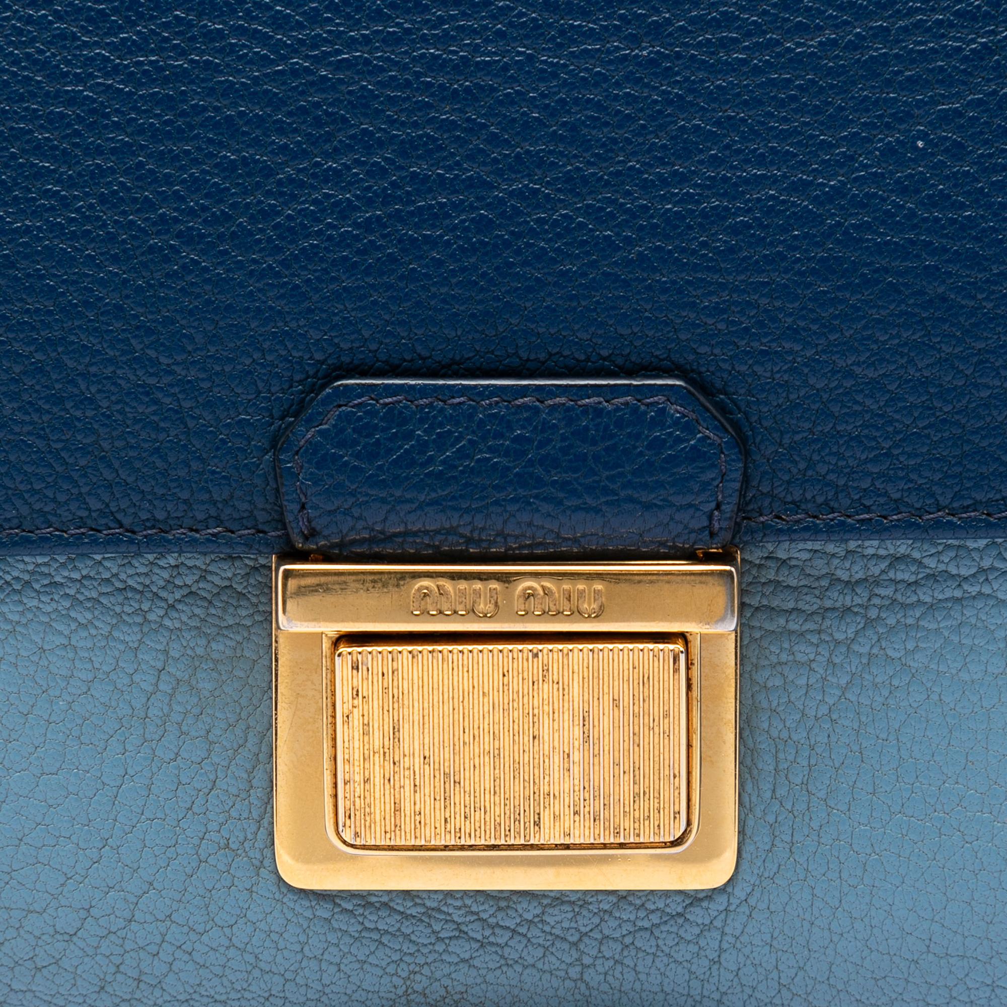Miu Miu Bicolor Goatskin Madras Wallet on Chain