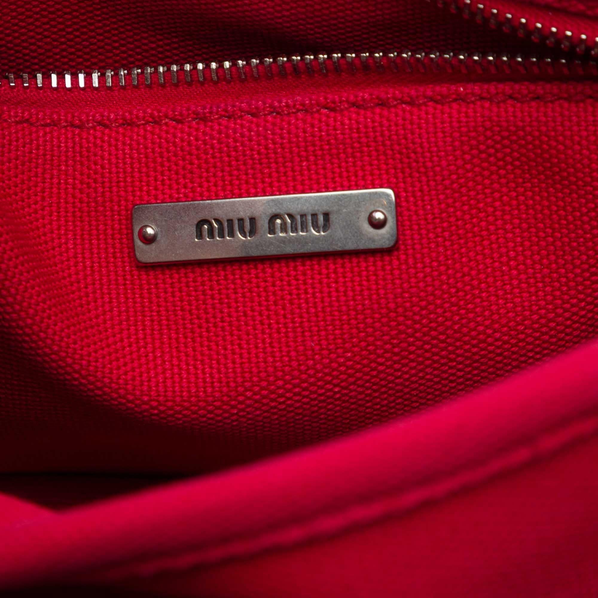 Miu Miu Canvas Canapa Chain Flap Crossbody