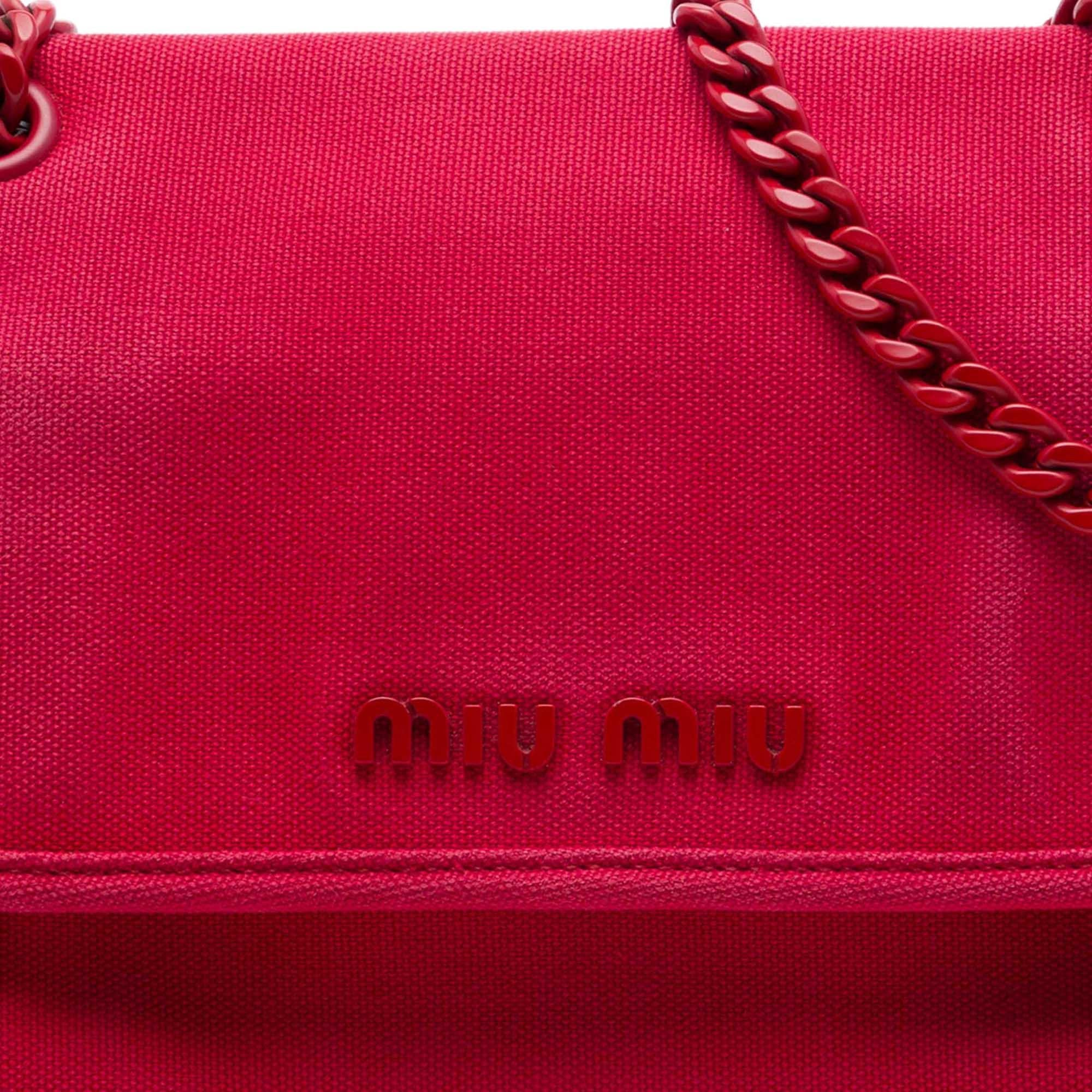 Miu Miu Canvas Canapa Chain Flap Crossbody