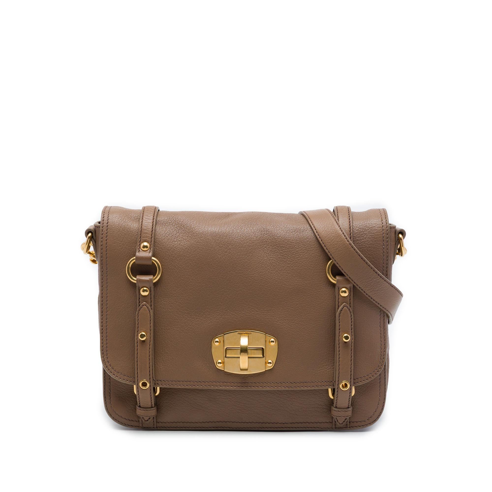 Miu Miu Cervo Deerskin East West Pattina Crossbody