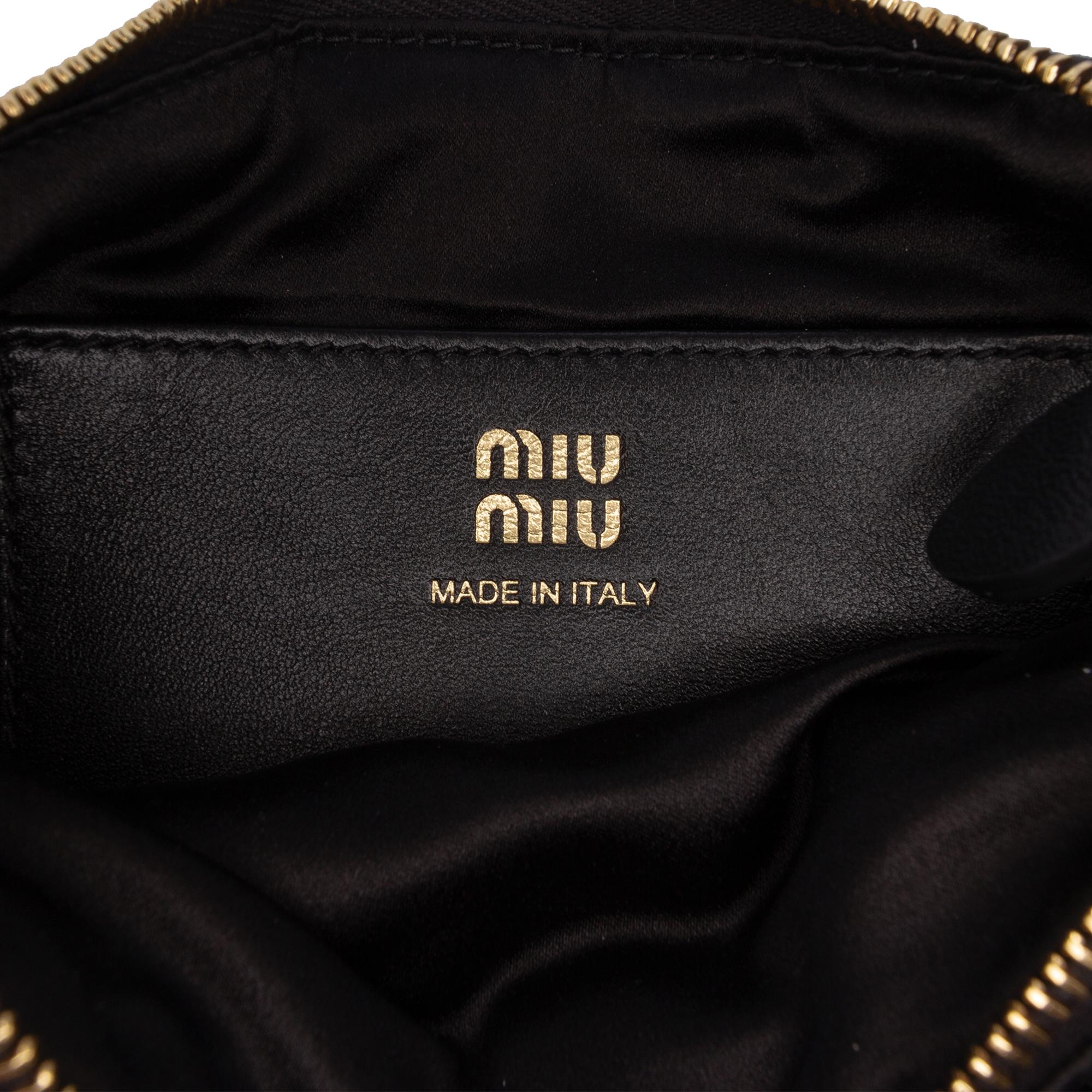 Miu Miu Crystal Embellished Satin Shoulder Bag