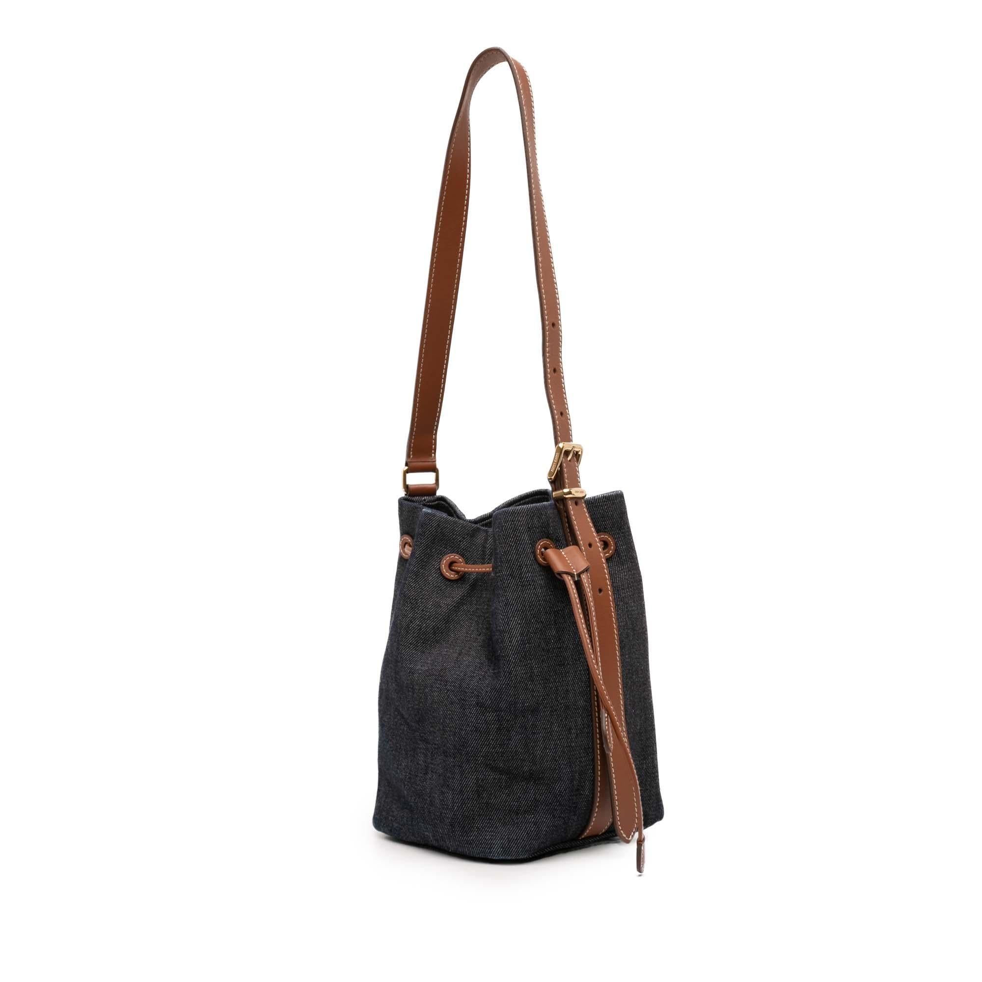 Miu Miu Denim Logo Bucket Bag