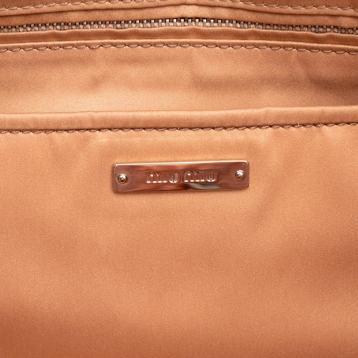 Miu Miu Eco Shearling Crystal Chain Tote