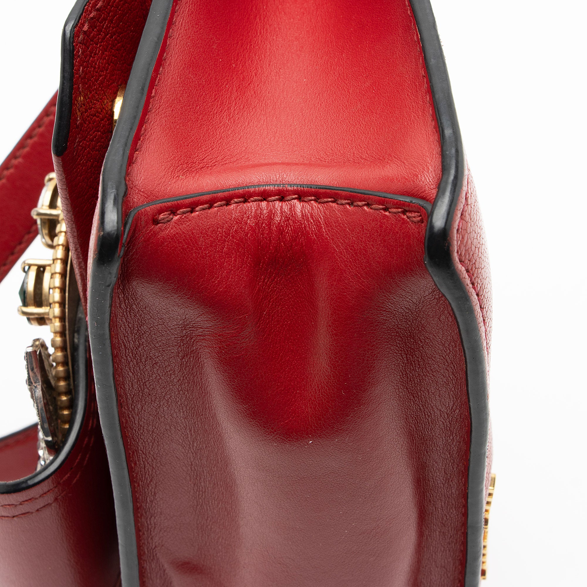 Miu Miu Goatskin Crystal Embellished Madras Shoulder Bag