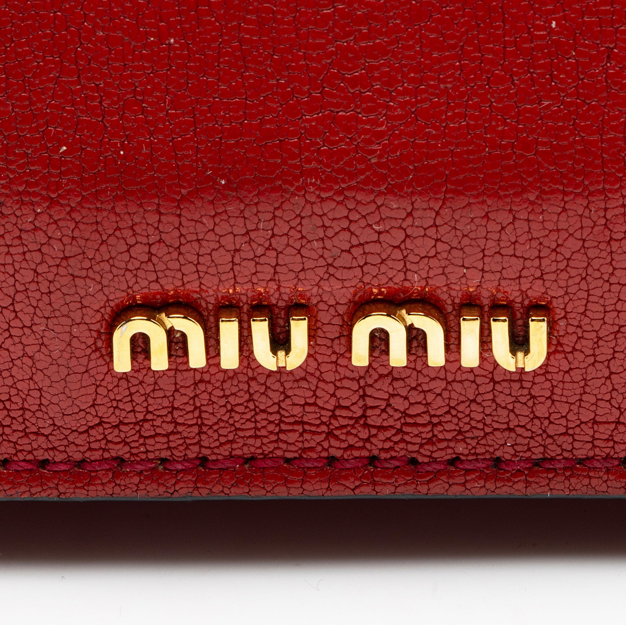 Miu Miu Goatskin Crystal Embellished Madras Shoulder Bag