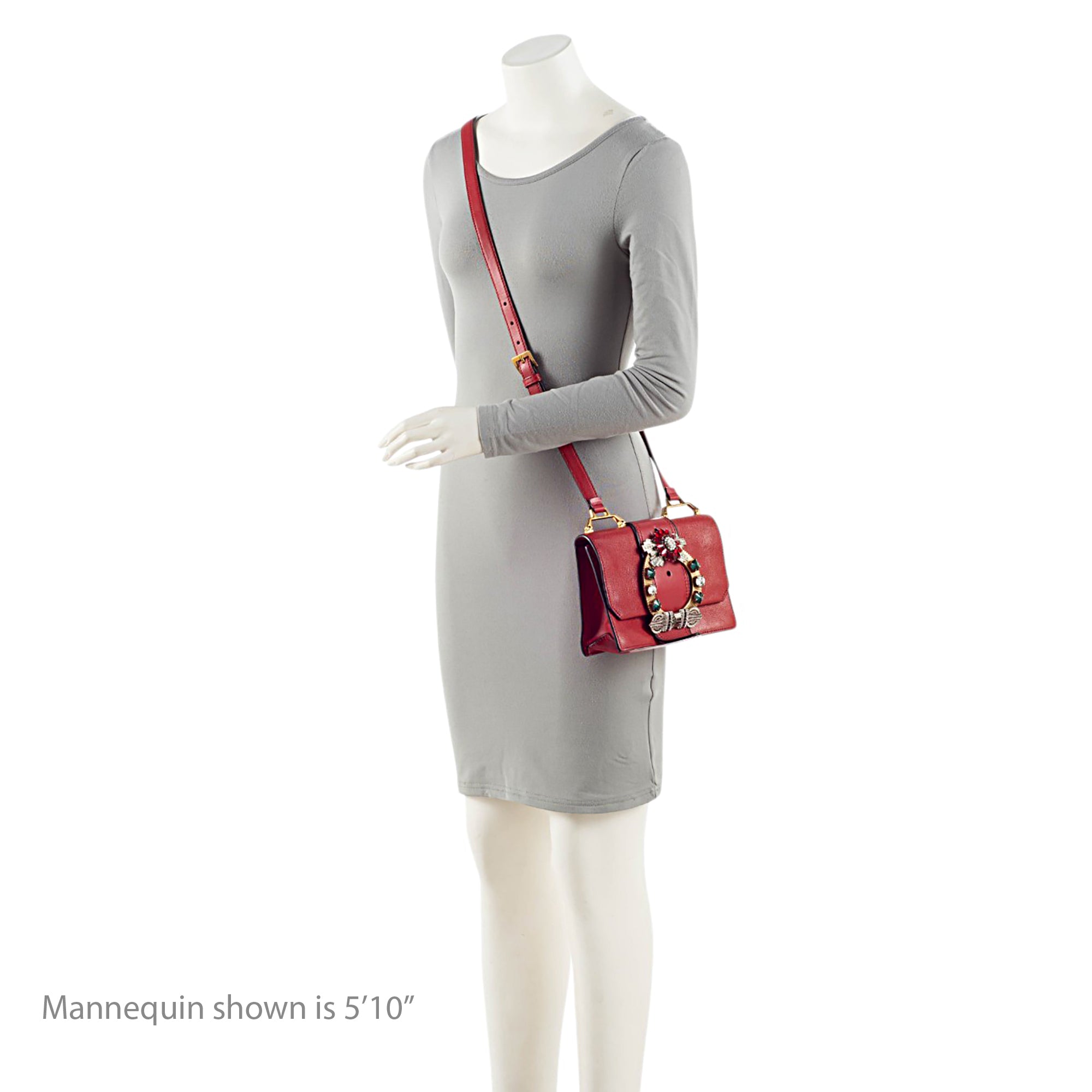 Miu Miu Goatskin Crystal Embellished Madras Shoulder Bag
