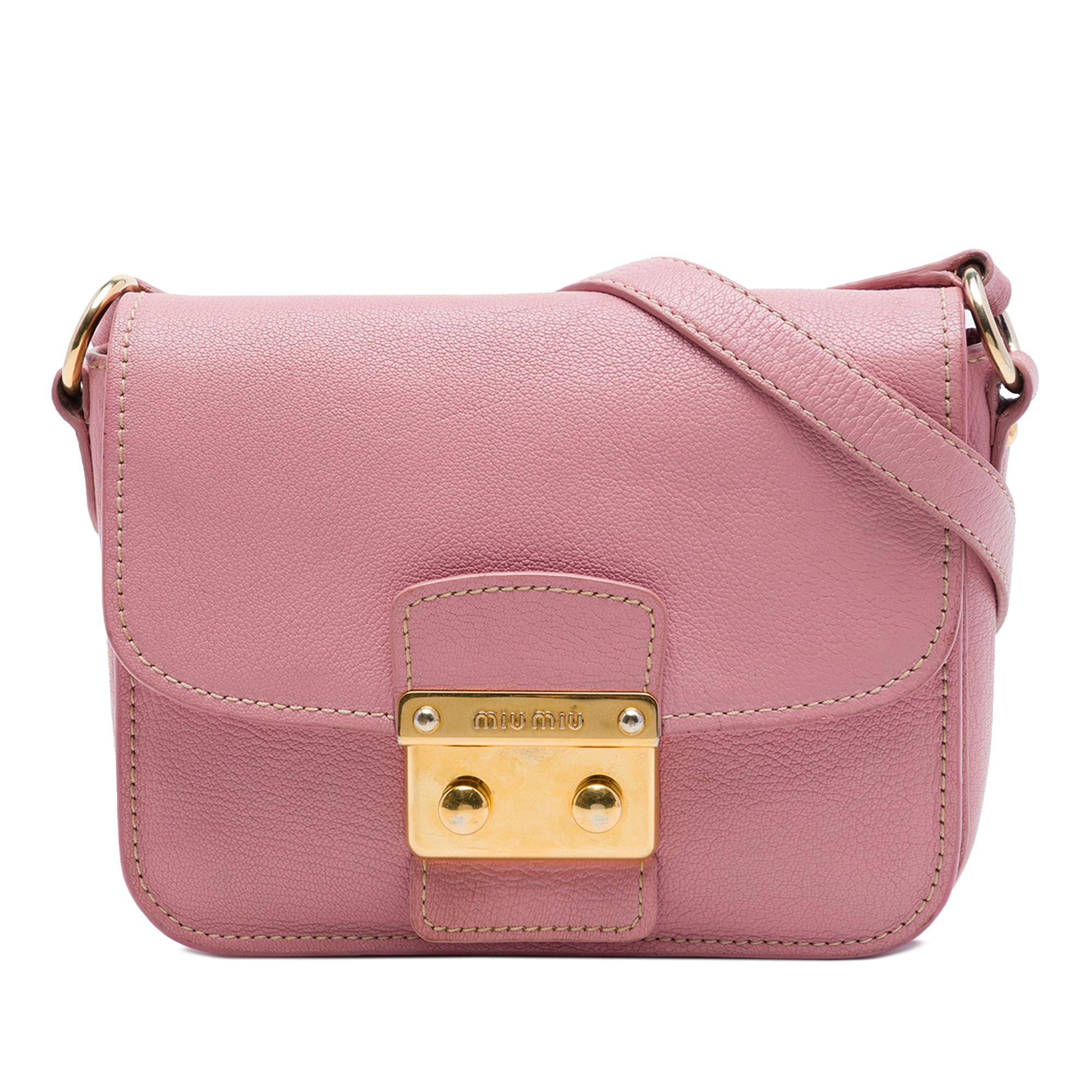 Miu Miu Goatskin Madras Crossbody