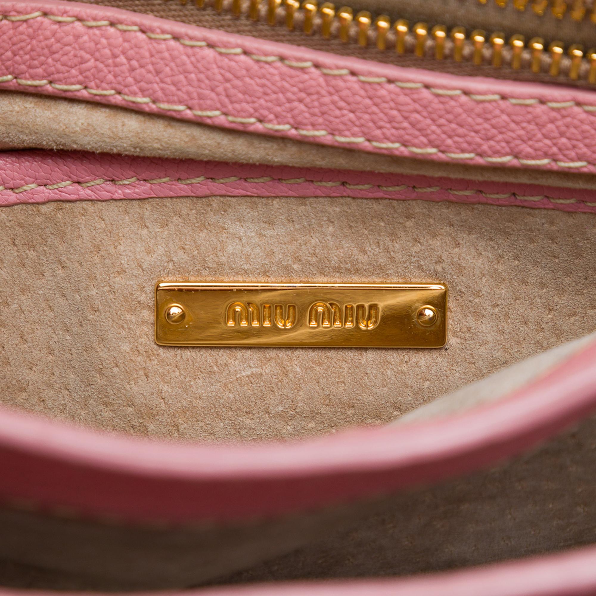 Miu Miu Goatskin Madras Crossbody