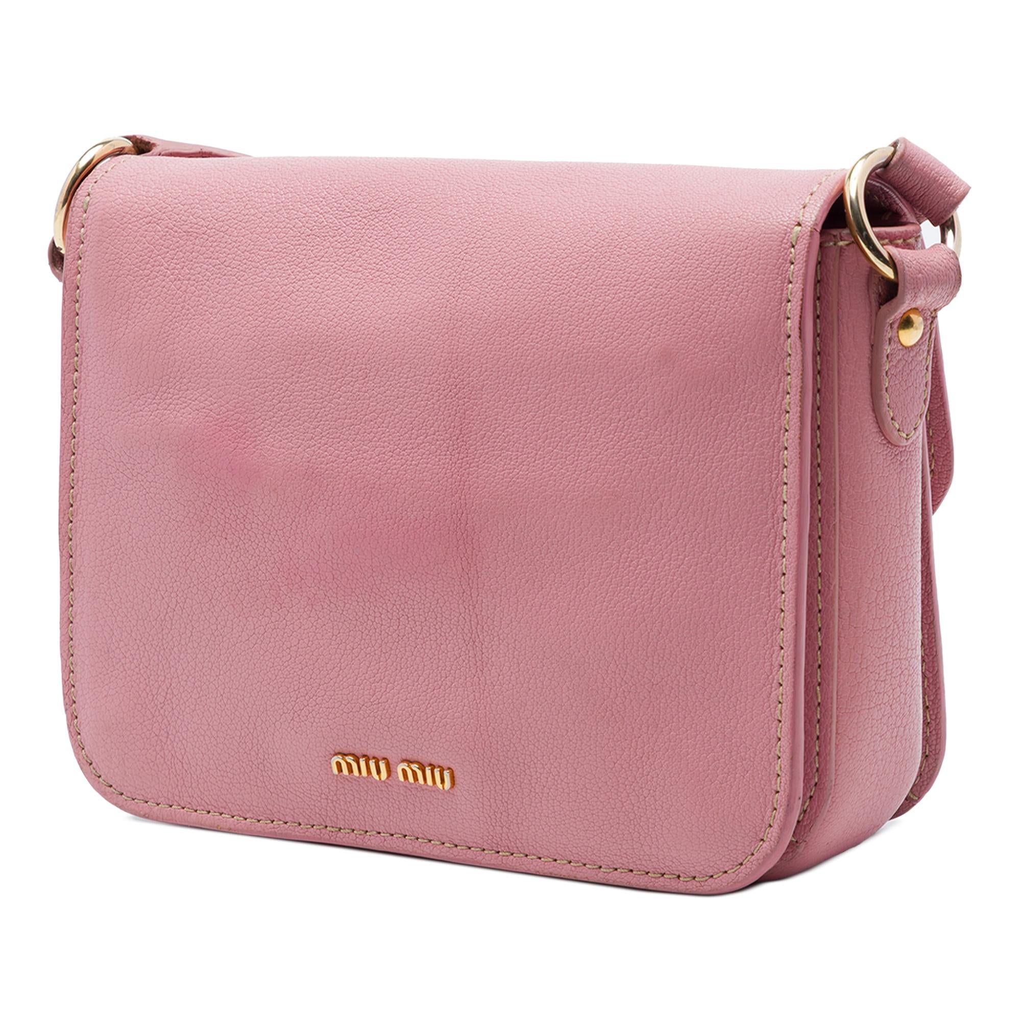 Miu Miu Goatskin Madras Crossbody