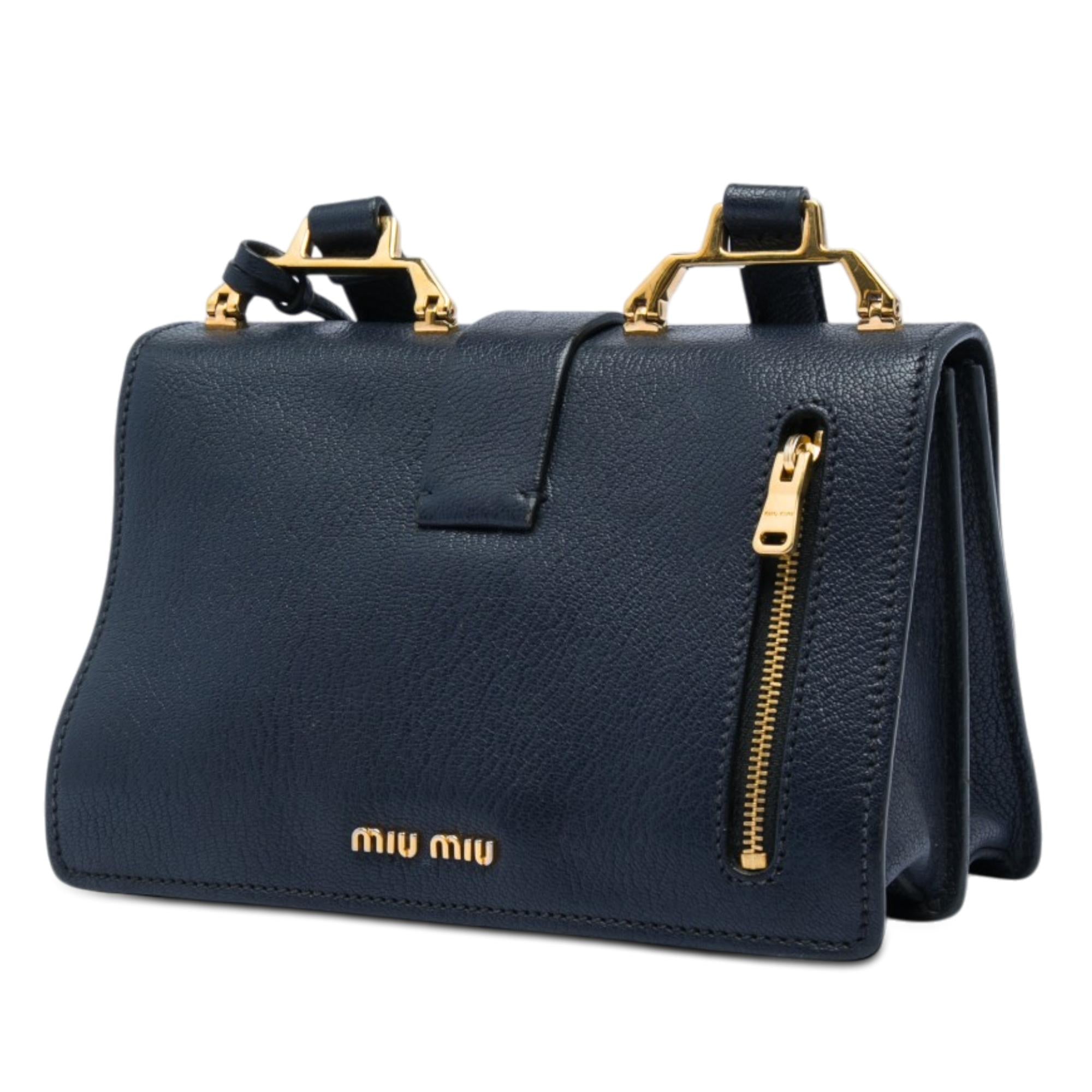 Miu Miu Goatskin Madras Crossbody