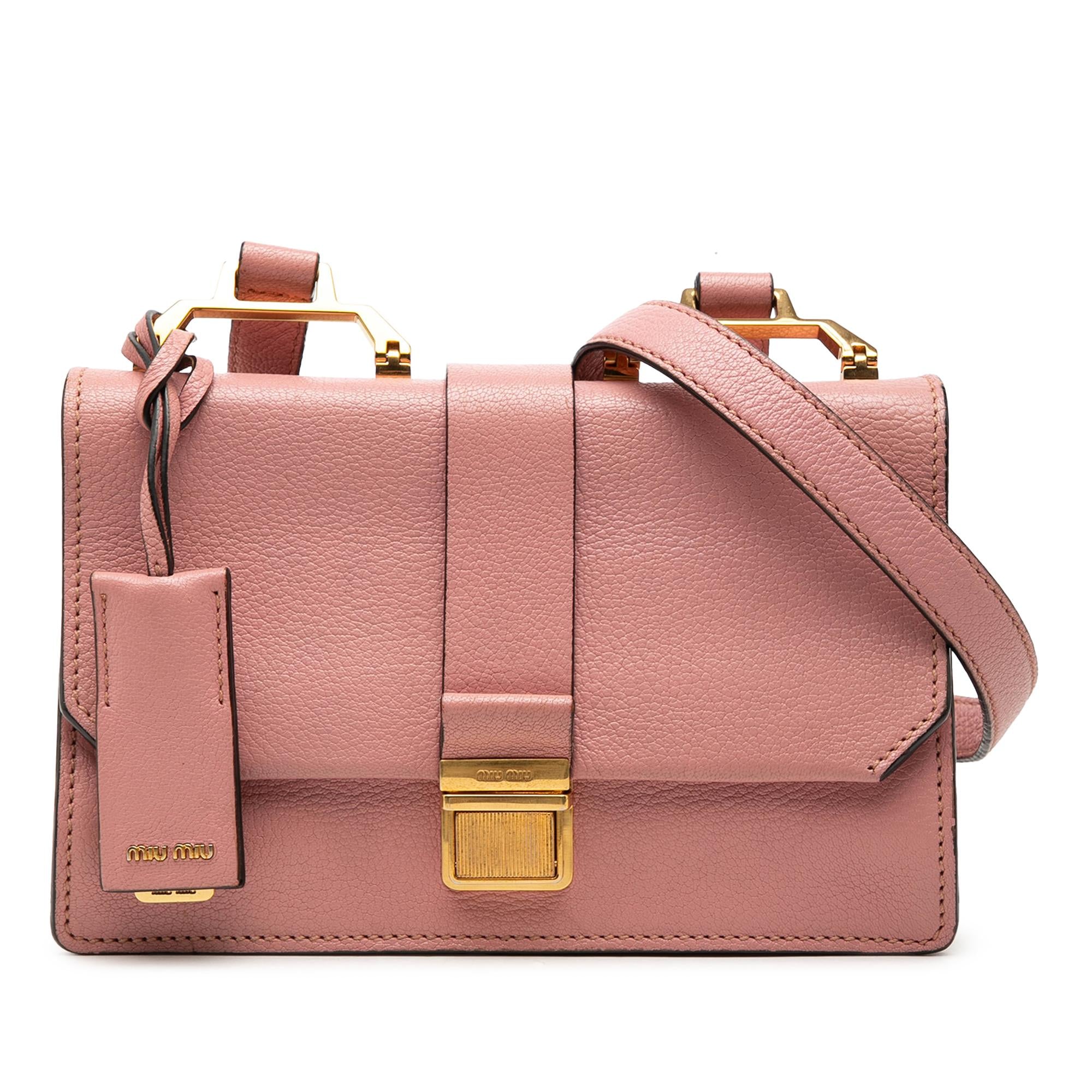 Miu Miu Goatskin Madras Crossbody