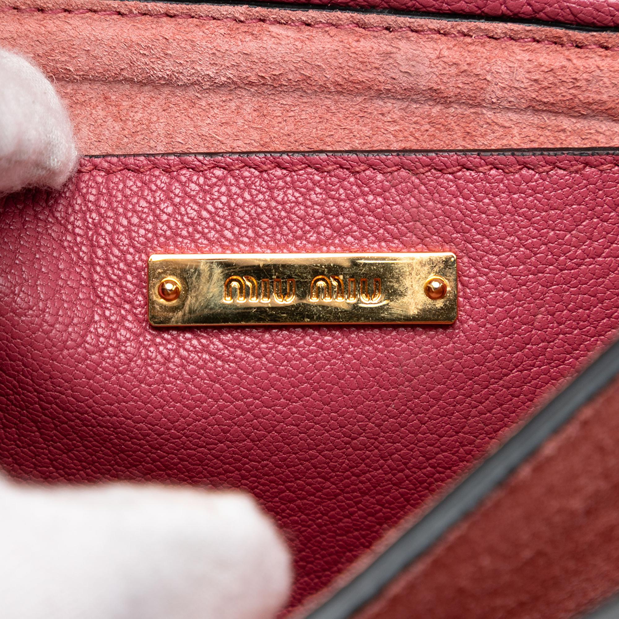 Miu Miu Goatskin Madras Crossbody