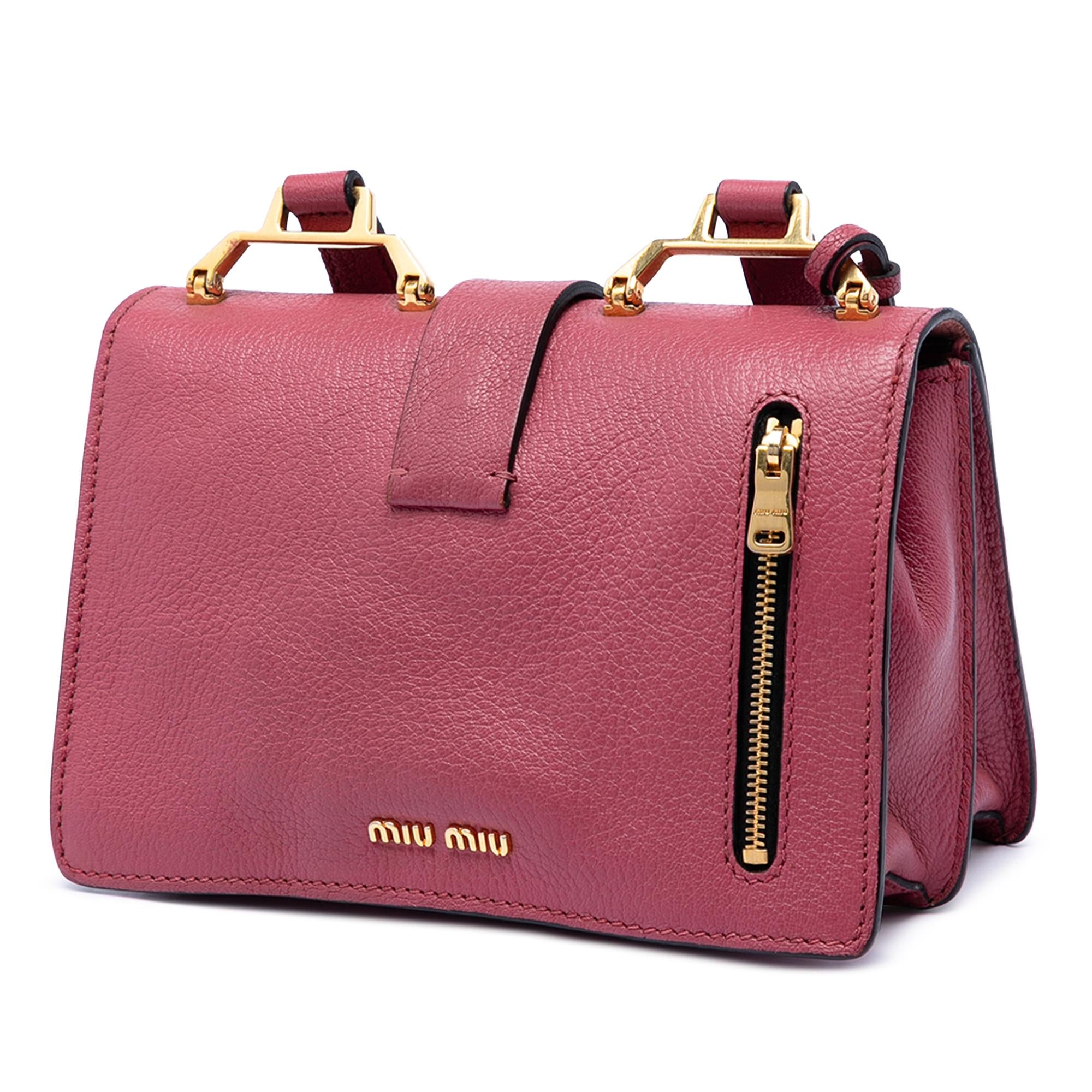 Miu Miu Goatskin Madras Crossbody