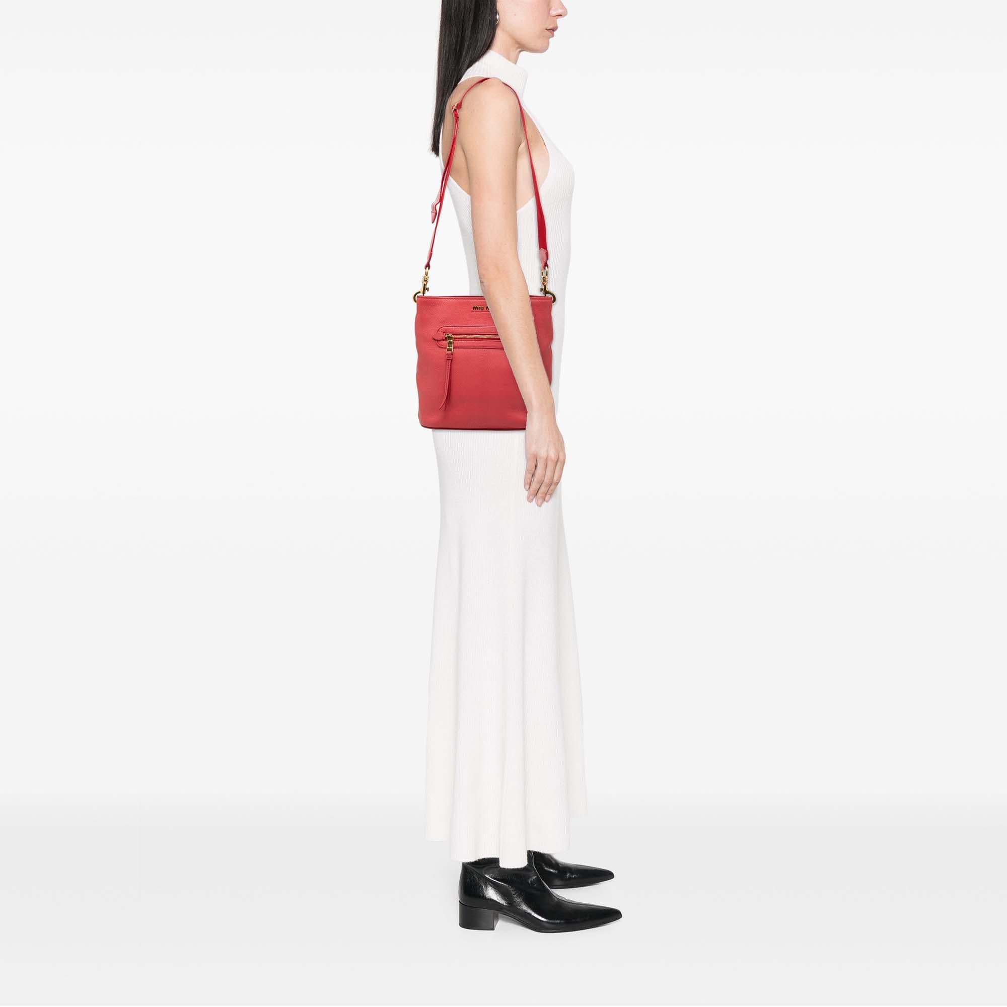 Miu Miu Goatskin Madras Crossbody