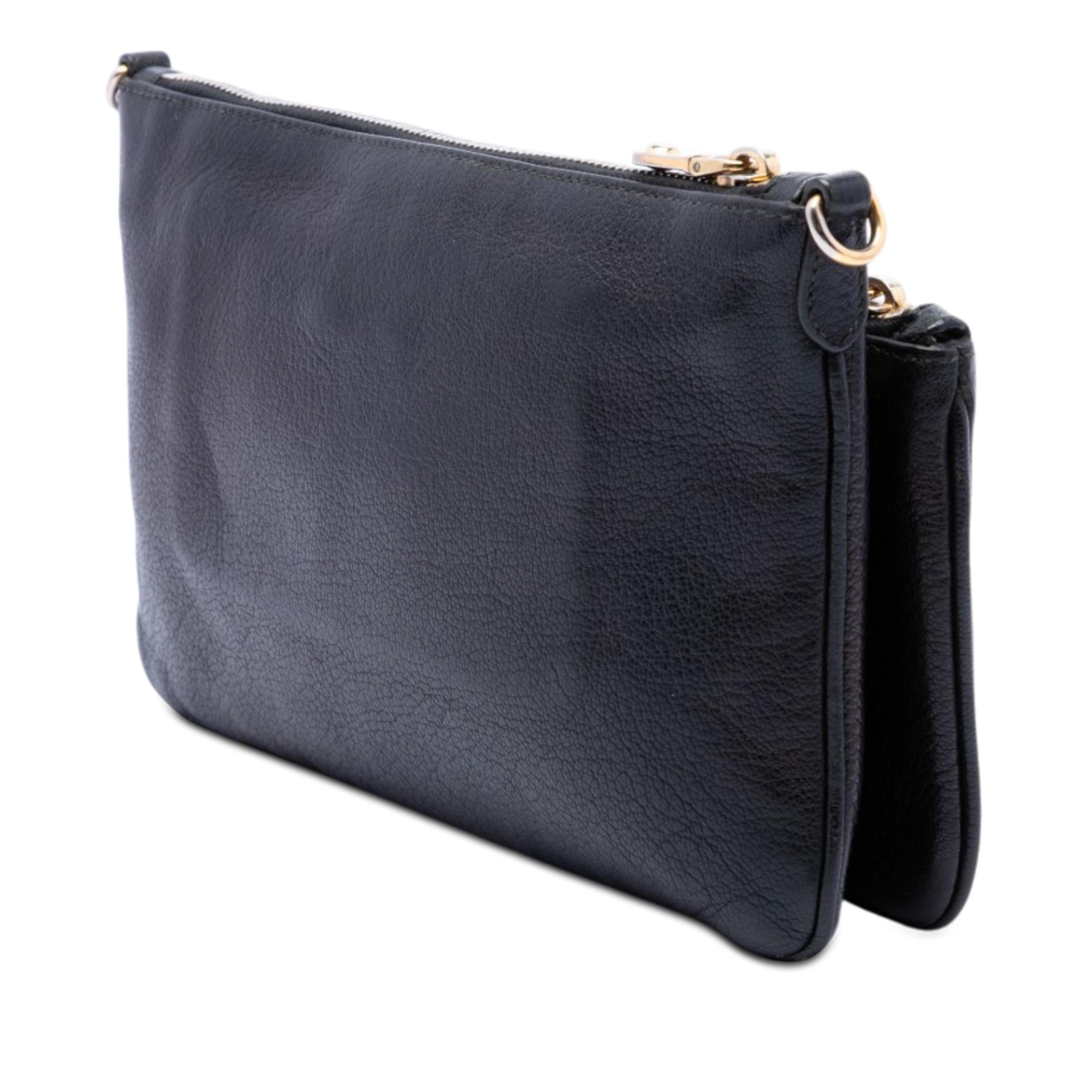 Miu Miu Goatskin Madras Double Zip Crossbody