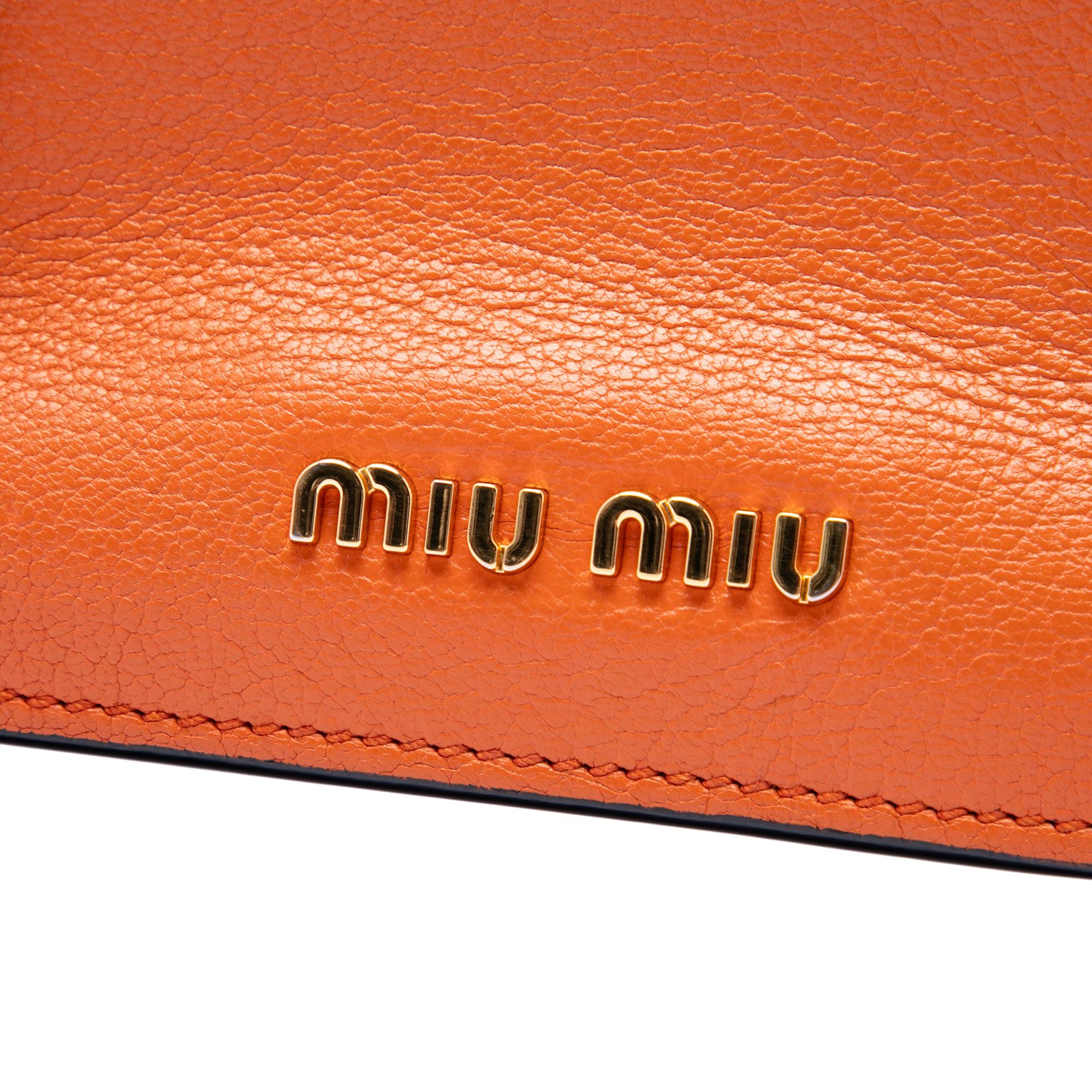 Miu Miu Goatskin Madras Flap Satchel