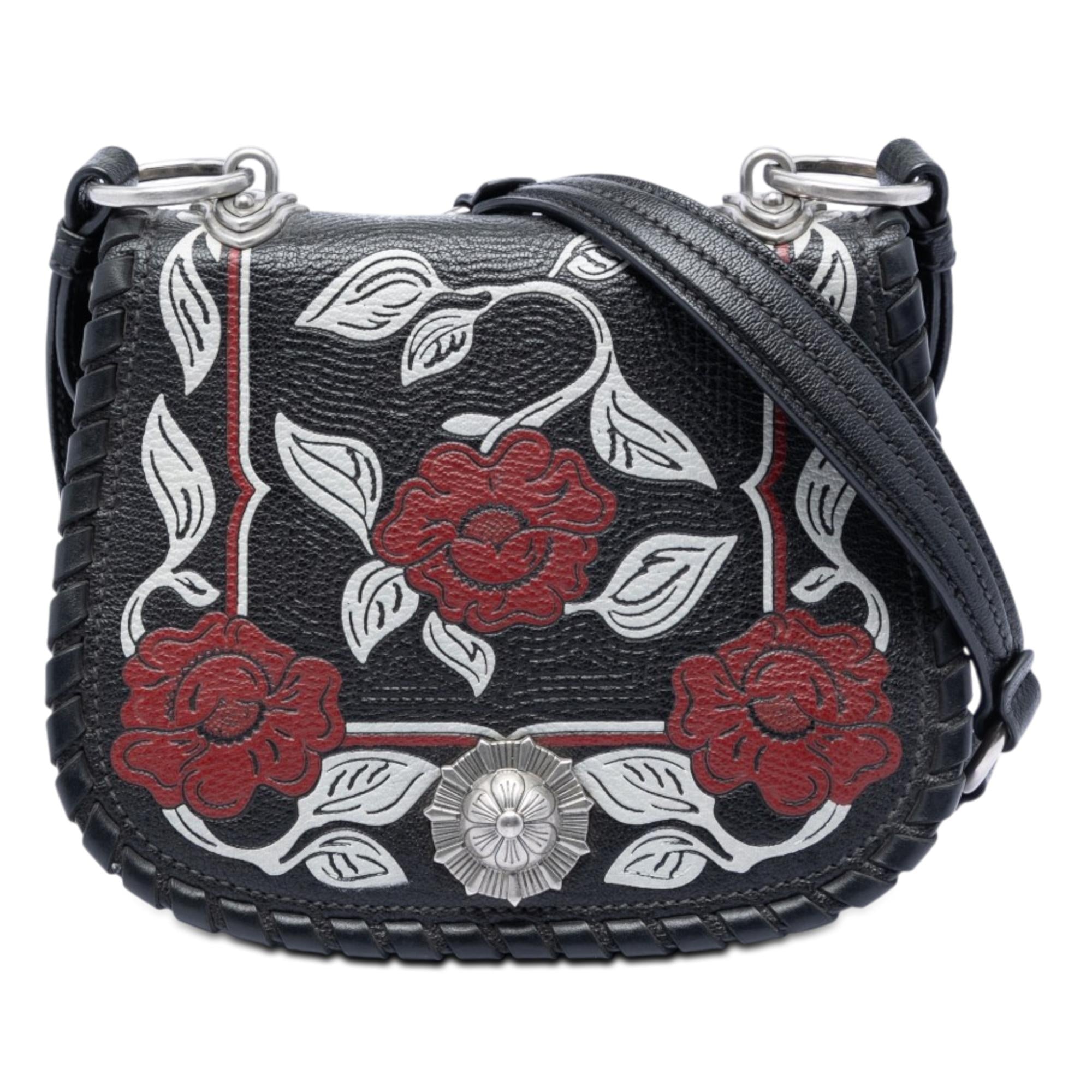Miu Miu Goatskin Madras Floral Embossed Crossbody